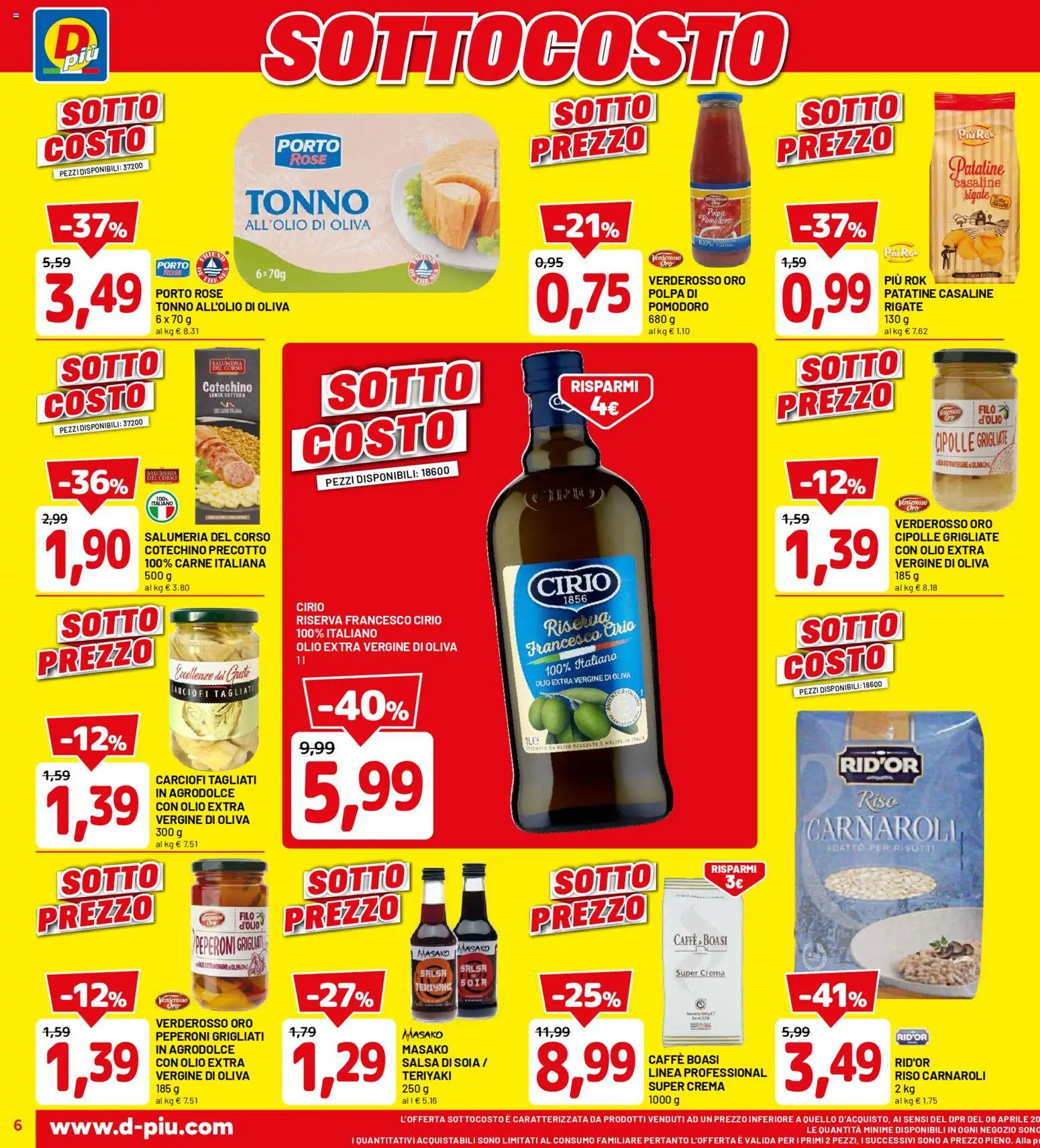 Volantino D Più del 06.11.2025 | Pagina: 6 | Prodotti: Crema, Caffè, Peperoni, Cotechino