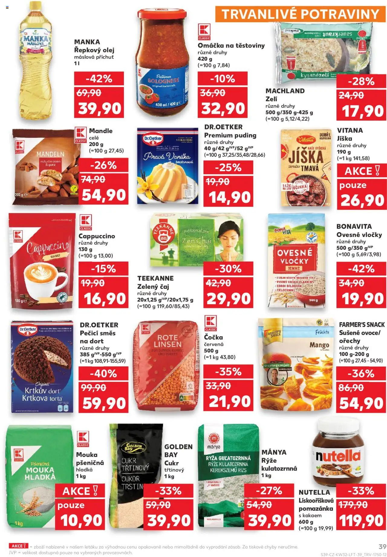 Kaufland leták - Praha 4 od 06.08.2025 | Strana: 39 | Produkty: Rýže, Zelený čaj, Teekanne, Vločky