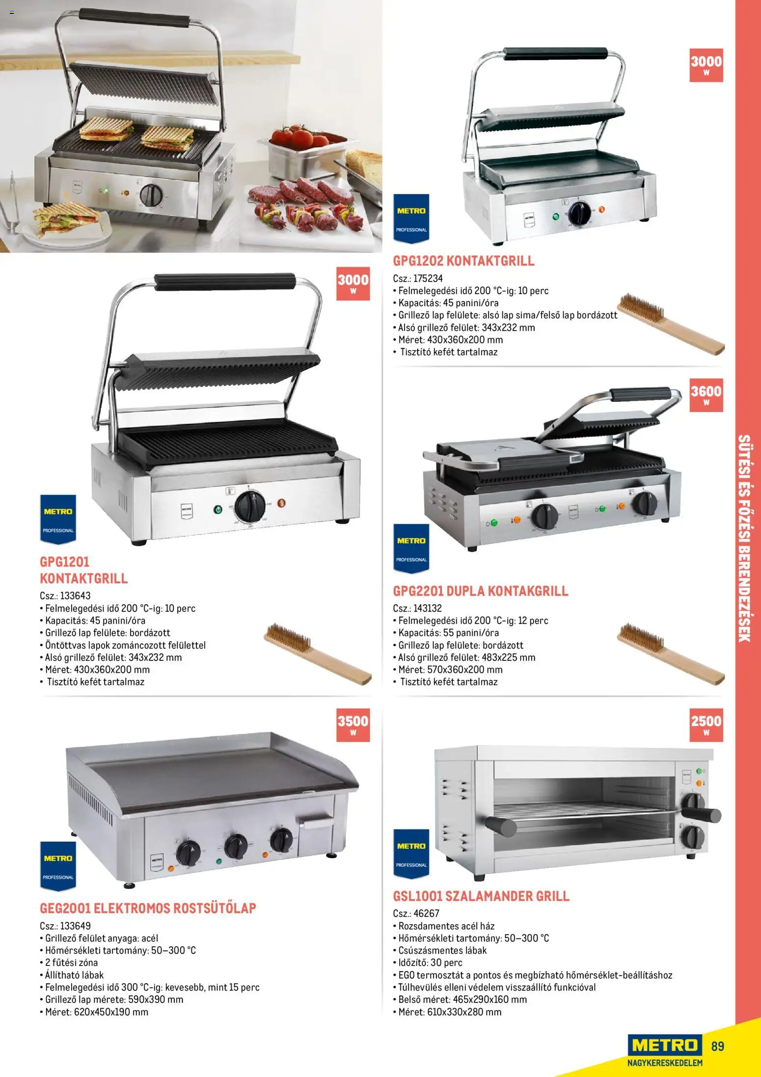 Metro akciós ujság - amely érvényes a következő dátumtól: 18.02.2026 | Oldal: 89 | Termékek: Kontaktgrill, Grill, Termosztát