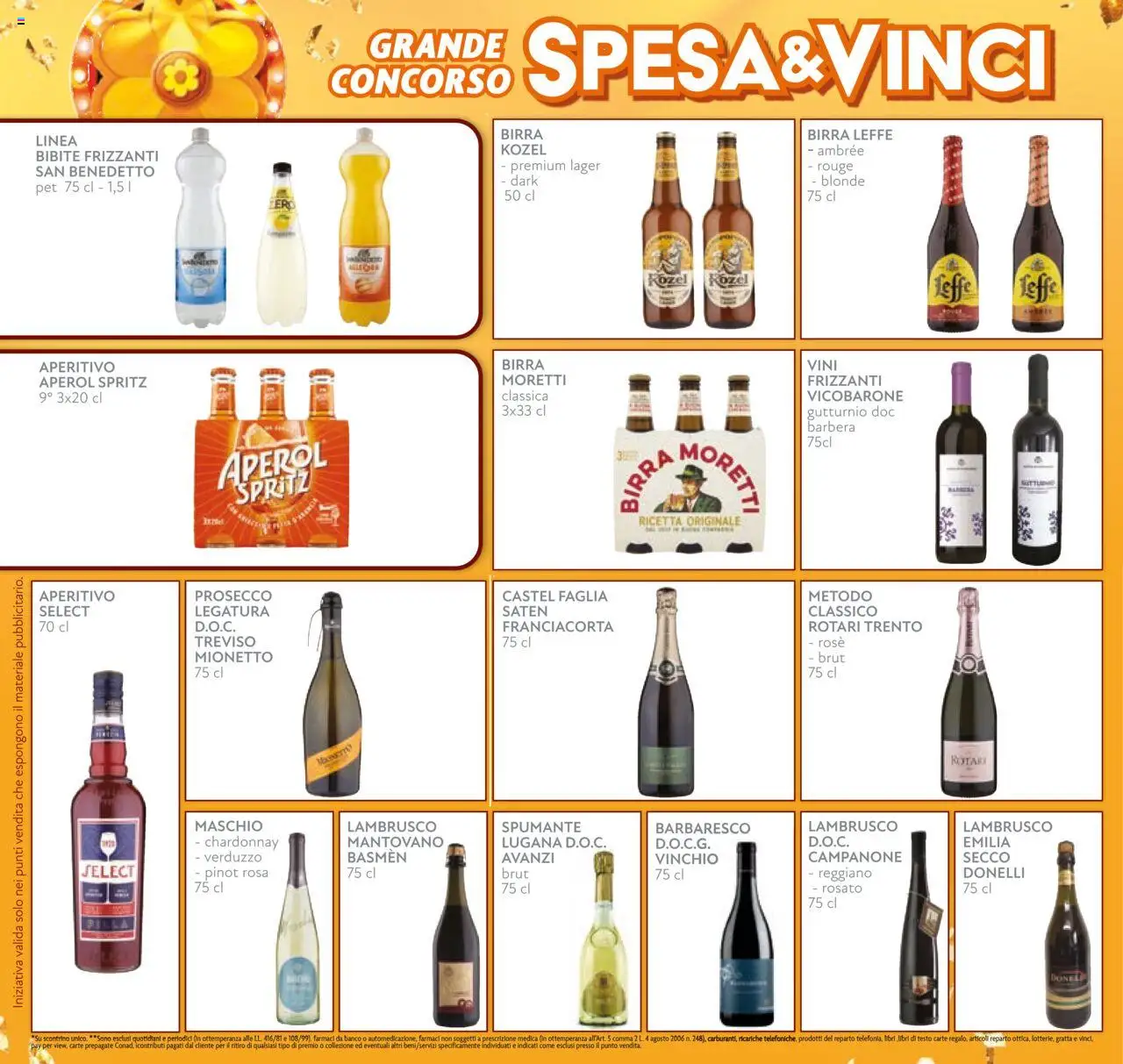 Volantino Conad del 08.10.2025 | Pagina: 10 | Prodotti: Birra Moretti, Spumante, Bibite, Aperitivo