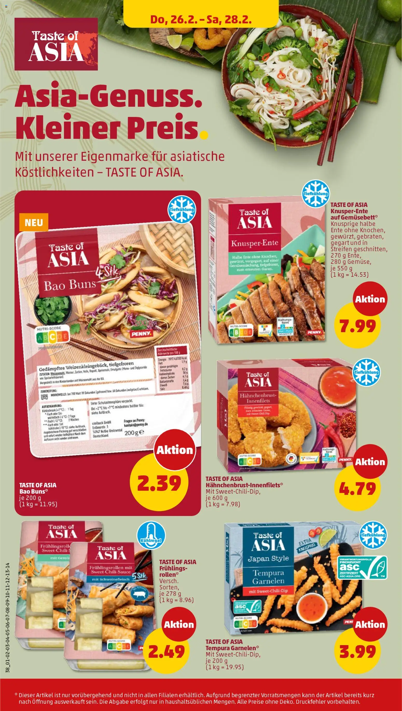 Penny Prospekt 	 – gültig ab 23.02.2026 | Seite: 44 | Produkte: Chili, Eis, Ente, Hahnchenbrust