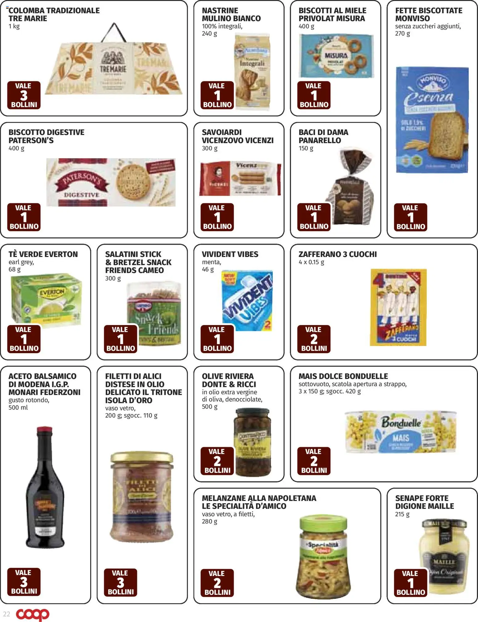 Volantino COOP del 26.03.2026 | Pagina: 22 | Prodotti: Olive, Melanzane, Fette biscottate, Savoiardi