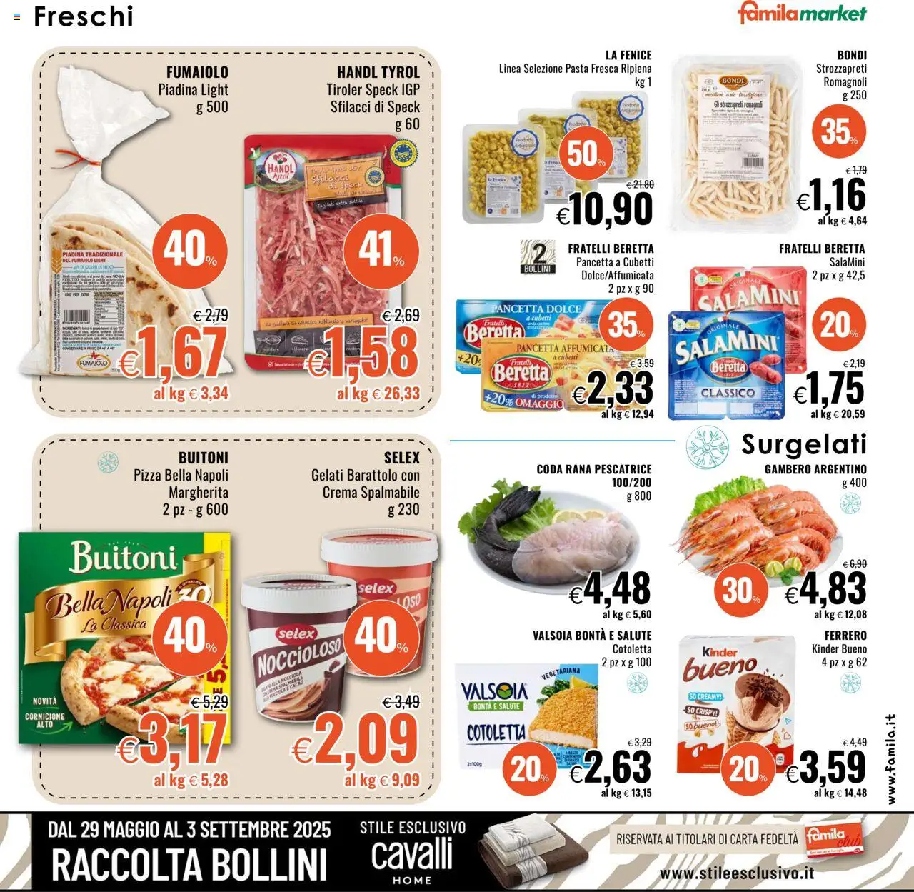 Volantino Famila del 21.08.2025 | Pagina: 7 | Prodotti: Crema, Pizza, Pasta, Cacao