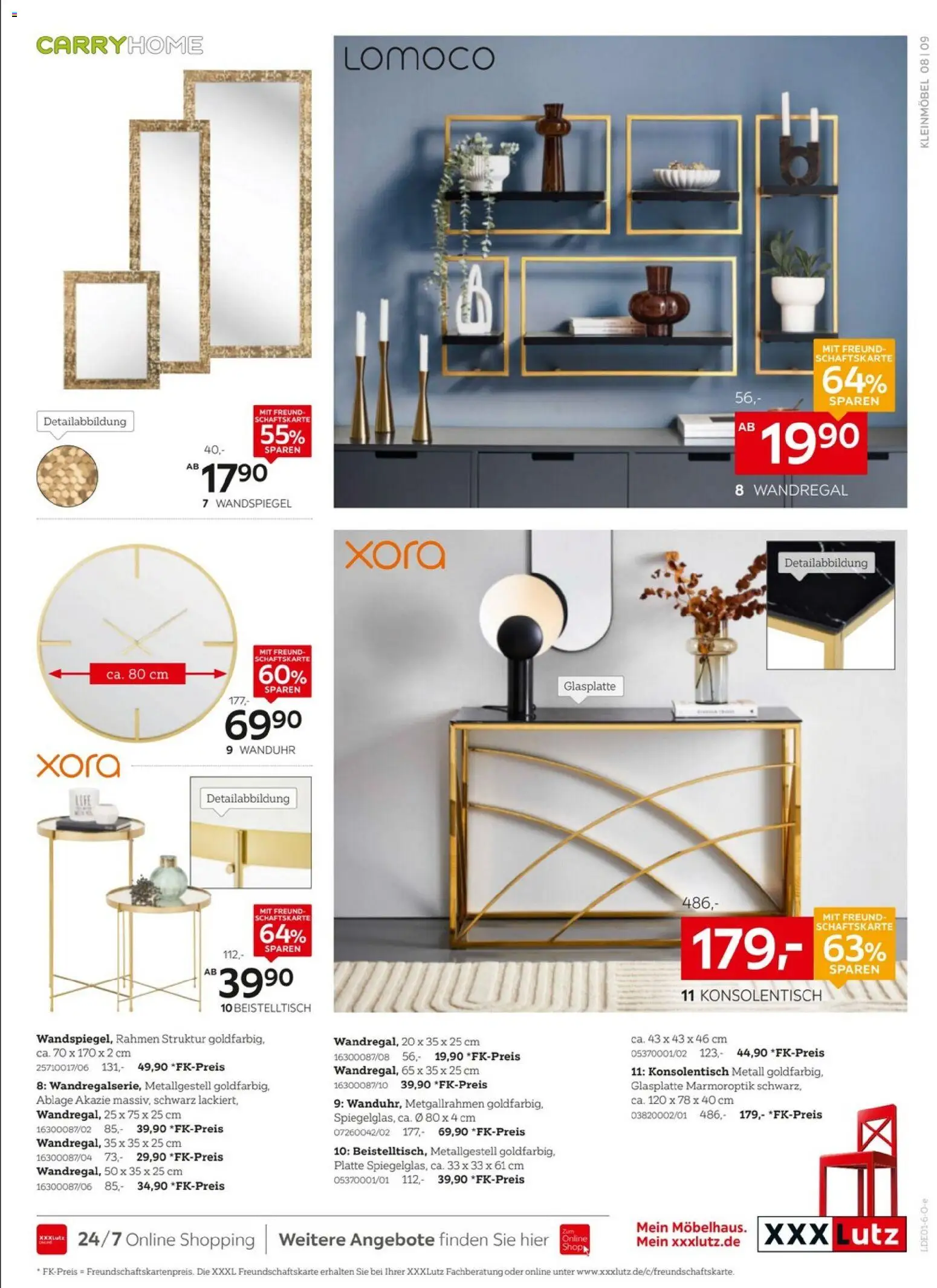 XXXL Lutz - Wohnaccessoires – gültig ab 28.12.2025 | Seite: 9 | Produkte: Beistelltisch, Wandregal, Wandspiegel, Konsolentisch