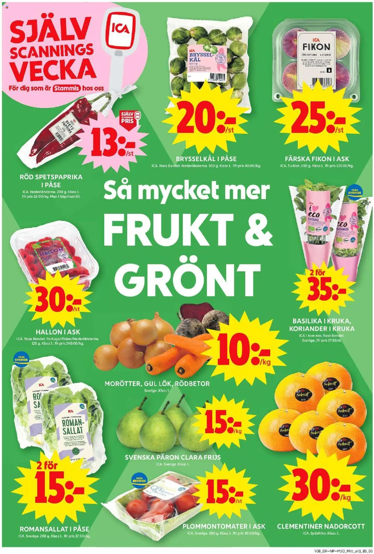 ICA Maxi reklamblad aktuell från 15.09.2025 | Sida: 5 | Produkter: Kruka, Hallon, Basilika, Koriander
