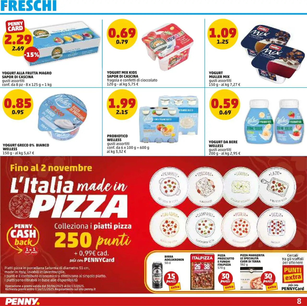Volantino PENNY del 17.07.2025 | Pagina: 8 | Prodotti: Yogurt greco, Cioccolato, Birra, Terra
