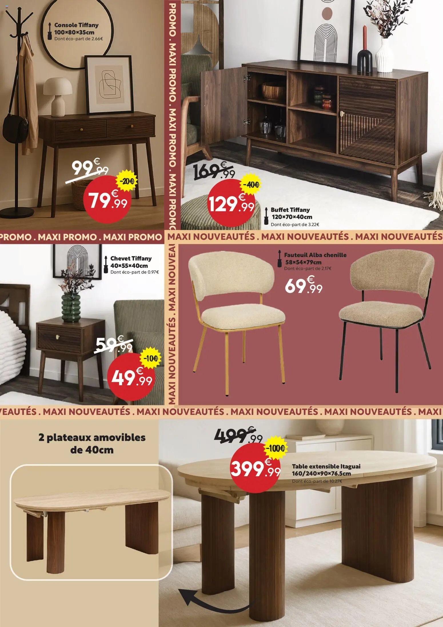 {H1} | Page: 7 | Produits: Table extensible, Fauteuil, Table, Buffet