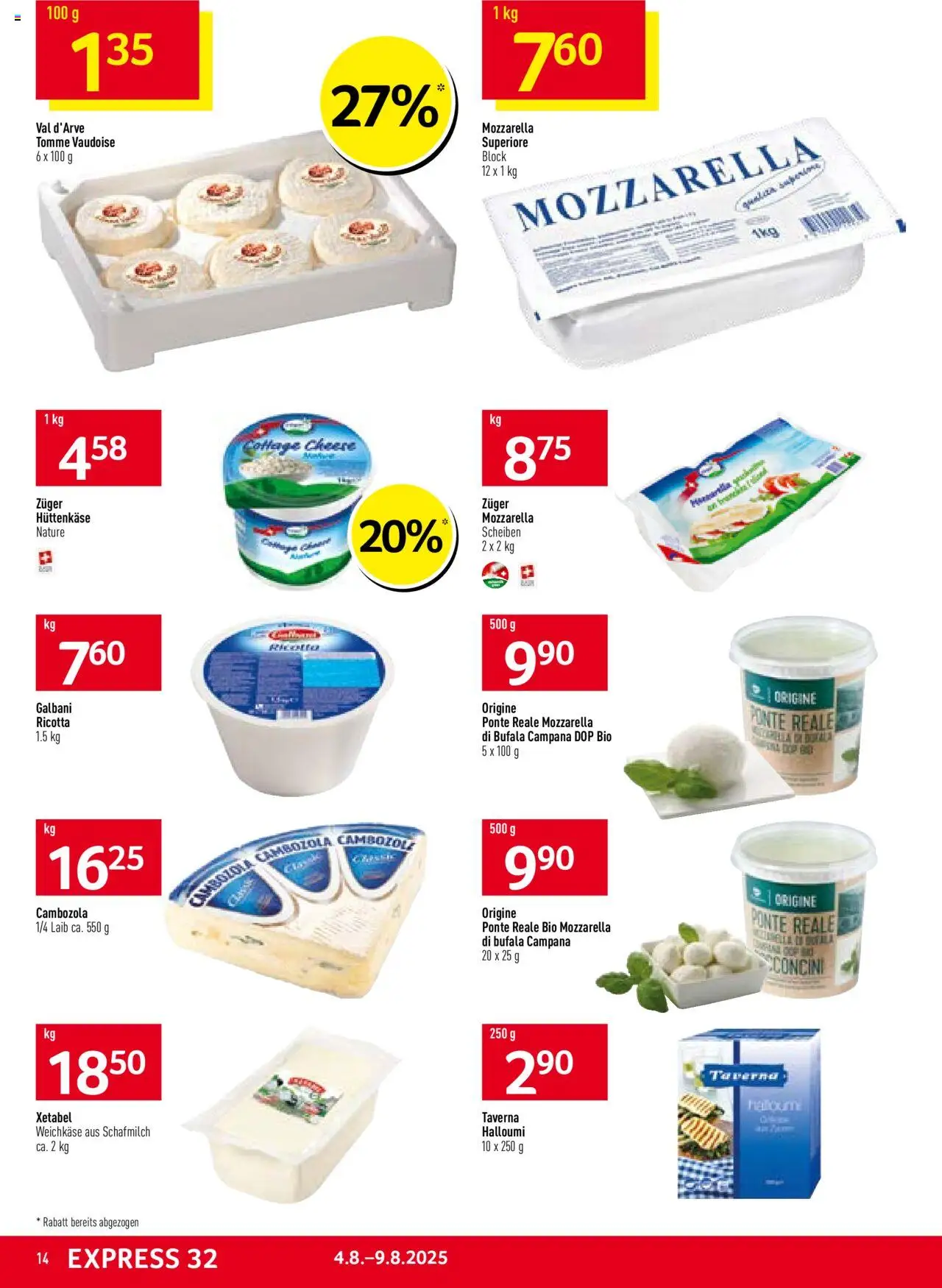 Prodega Aktionen ab 04.08.2025 | Seite: 14 | Produkte: Hüttenkäse