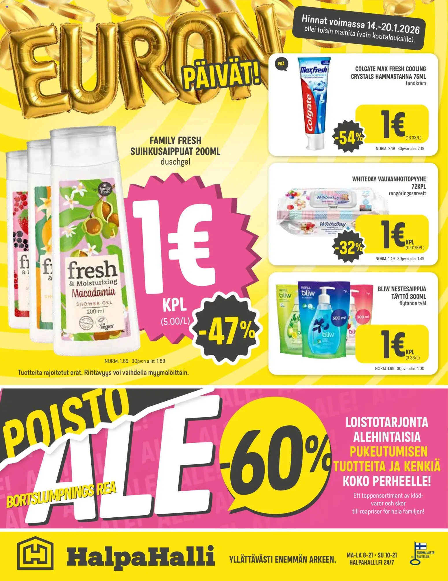 Halpa Halli tarjoukset – voimassa 14.01.2026 alkaen | Sivu: 12 | Tuotteet: Hammastahna, Voi