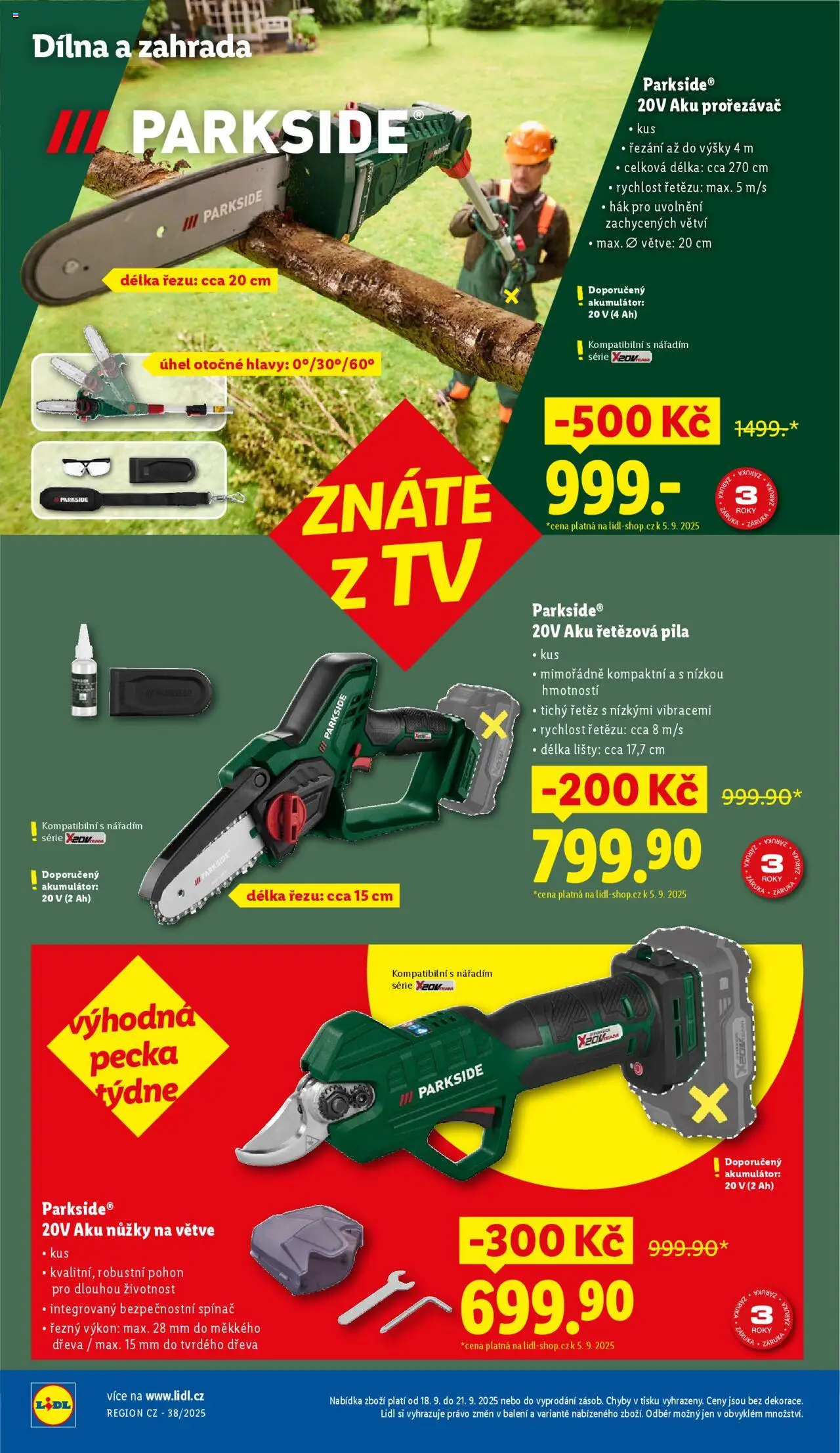 Lidl - Leták - Spotřební zboží od 15.09.2025 | Strana: 22 | Produkty: Nůžky, Tv, Pila, Aku nůžky