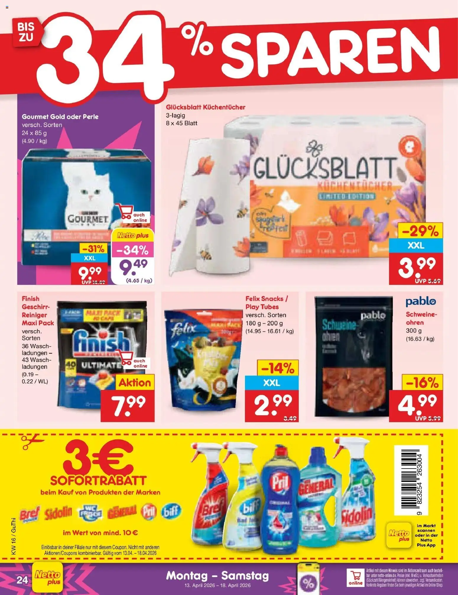 Netto Marken-Discount Prospekt Pirna	 – gültig ab 13.04.2026 | Seite: 36 | Produkte: Finish, Pril