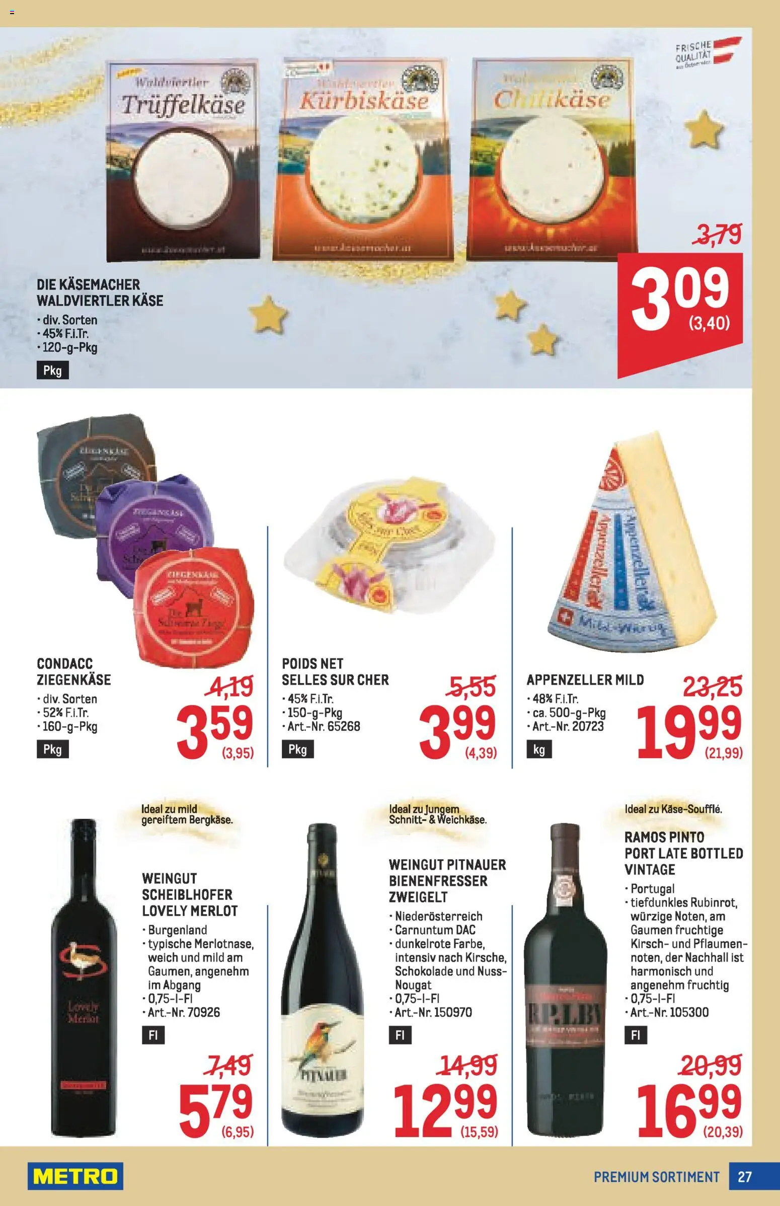Metro angebote Profi gültig ab 11.12.2025 | Seite: 27 | Produkte: Käse, Schokolade