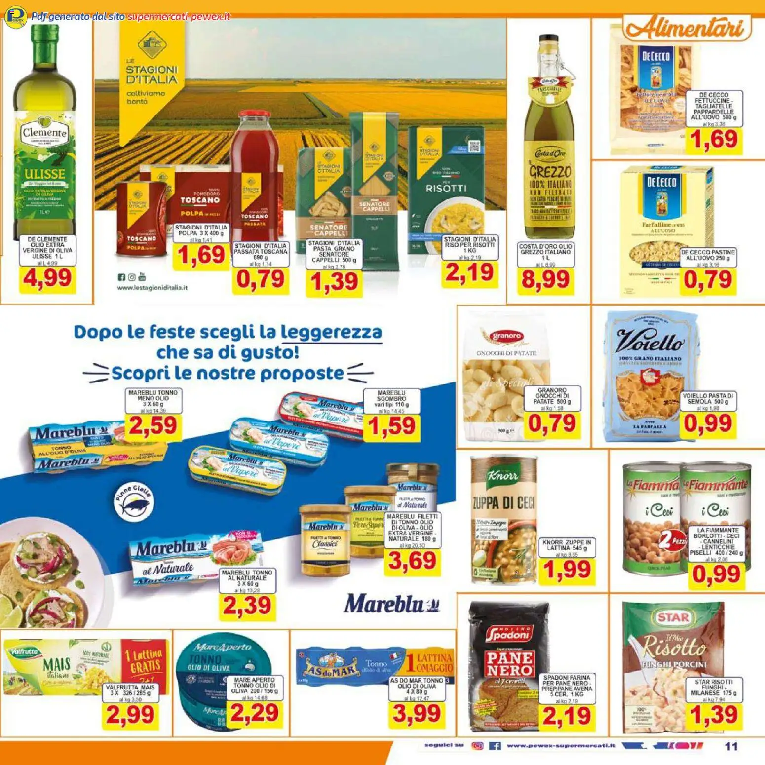 Volantino Pewex del 07.01.2026 | Pagina: 11 | Prodotti: Lenticchie, Pomodoro, Piselli, Sgombro