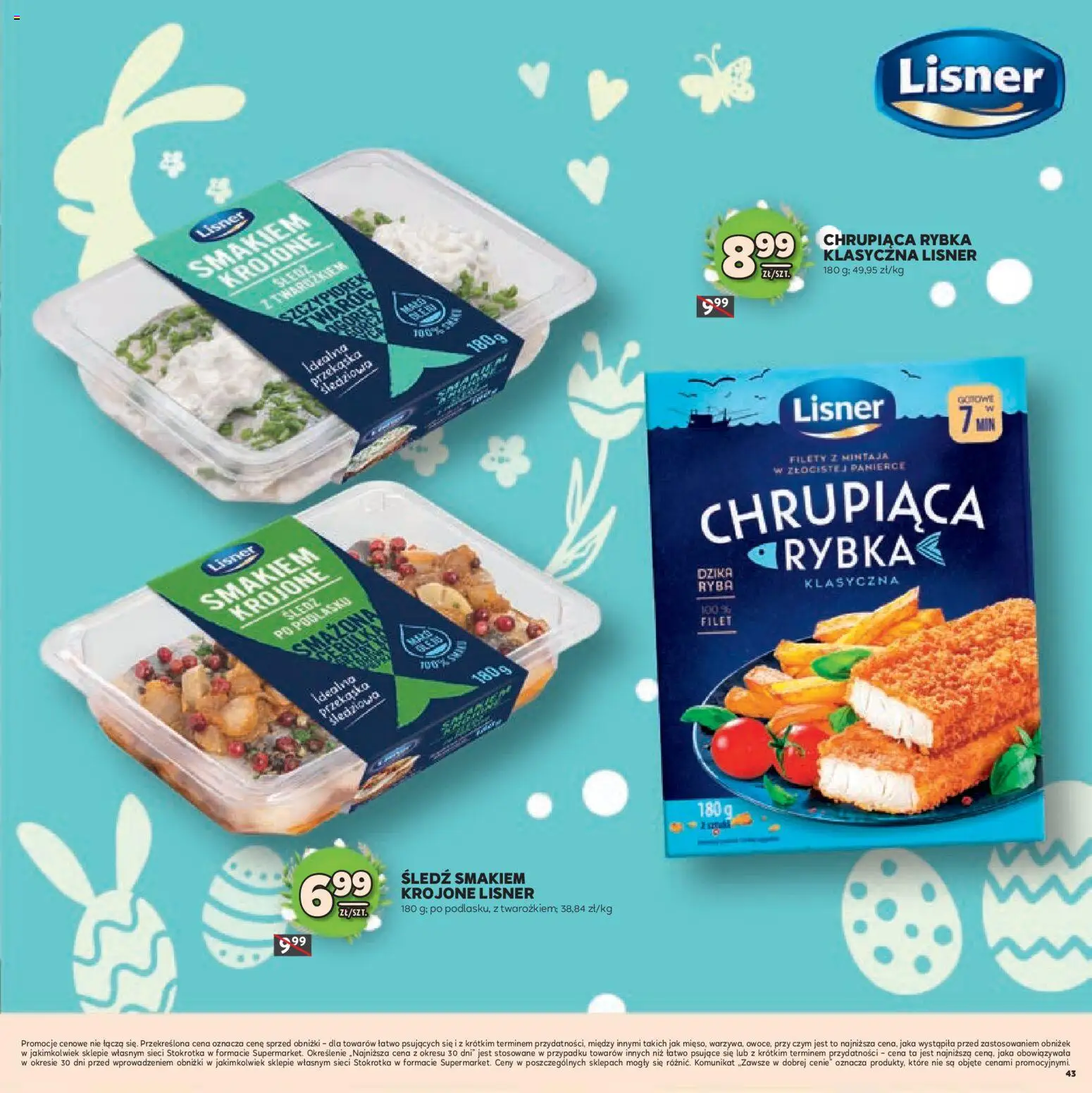 Stokrotka gazetka - Wielkanoc od 19.03.2026 | Strona: 43 | Produkty: Śledź, Stokrotka, Ryba, Twaróg