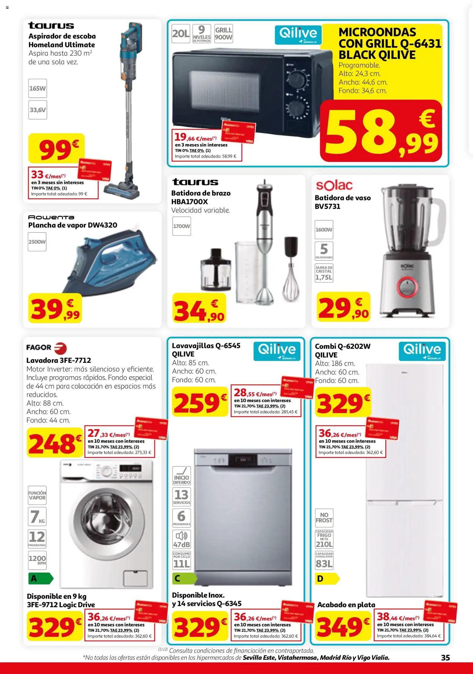 Alcampo HG Nacional │ válido desde el 12.03.2026 | Página: 35 | Productos: Escoba, Lavadora, Combi, Aspirador