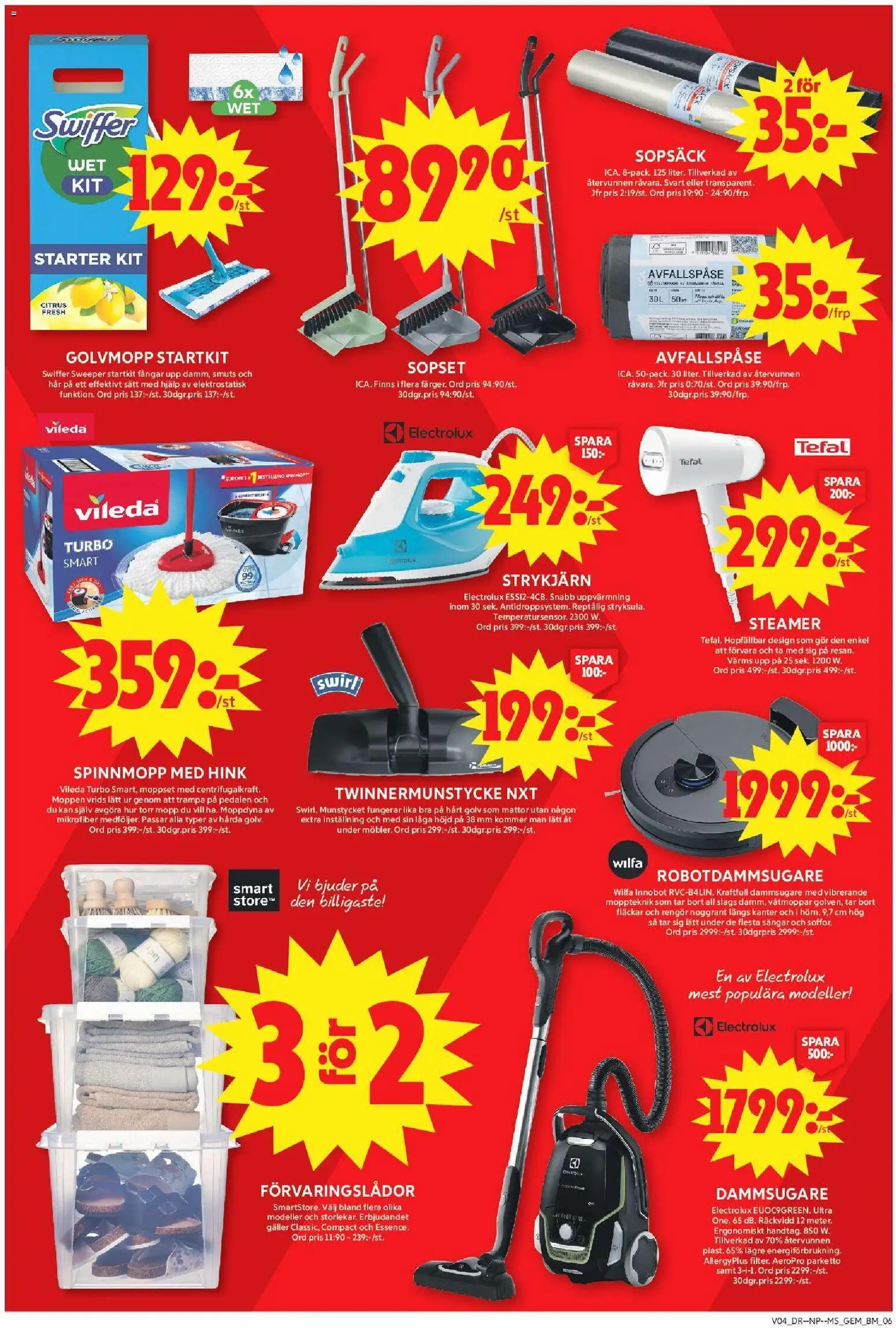 ICA Maxi reklamblad aktuell från 19.01.2026 | Sida: 9 | Produkter: Dammsugare, Förvaringslådor, Galler, Golvmopp