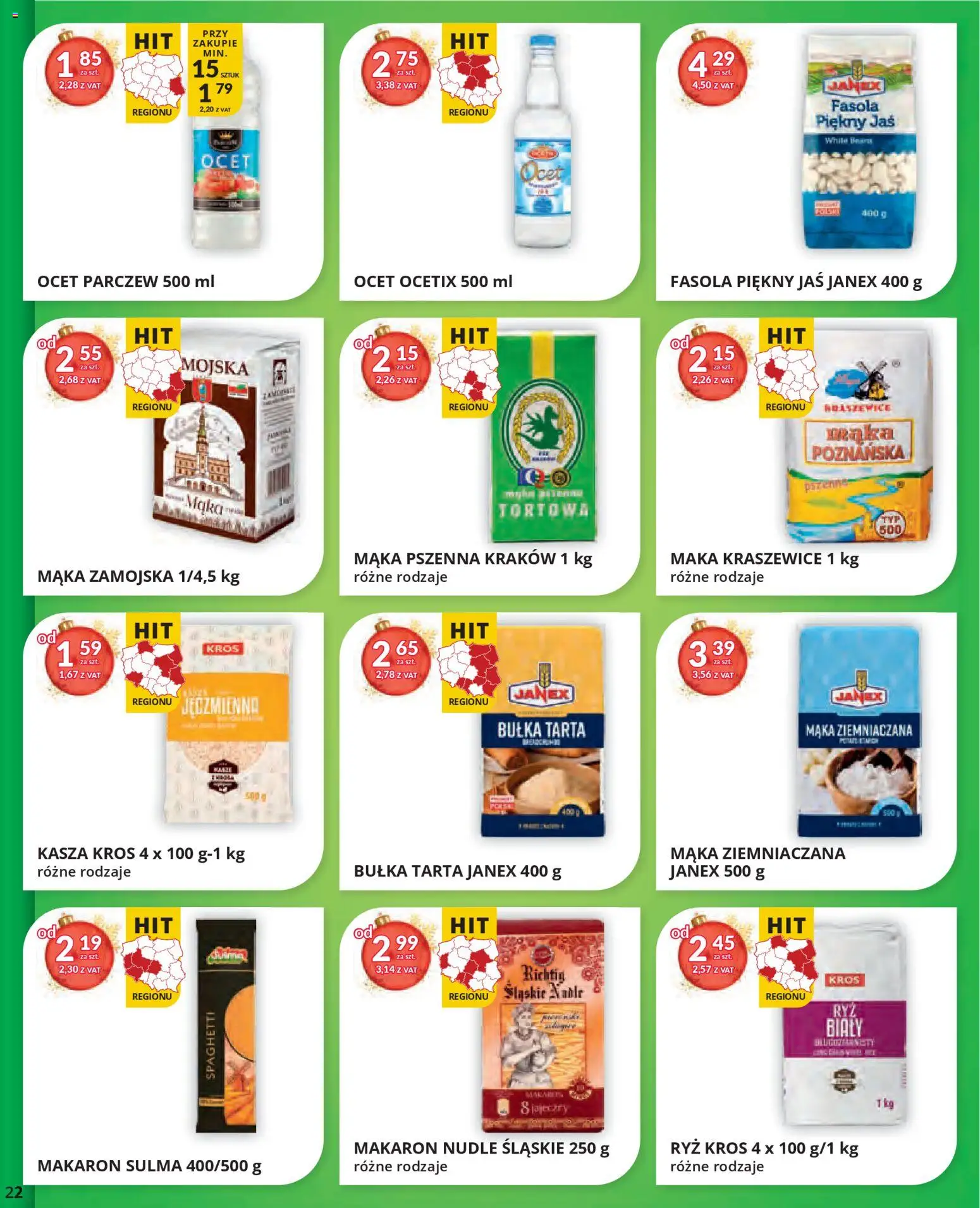 Eurocash Gazetka od 17.11.2025 | Strona: 22 | Produkty: Ocet, Kasza, Bułka, Ryż