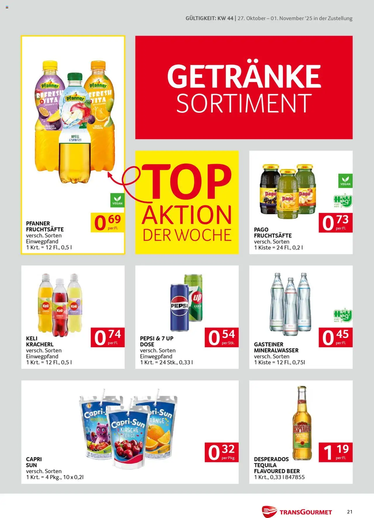 Transgourmet  Zustellaktion gültig ab 27.10.2025 | Seite: 21 | Produkte: Mango, Äpfel