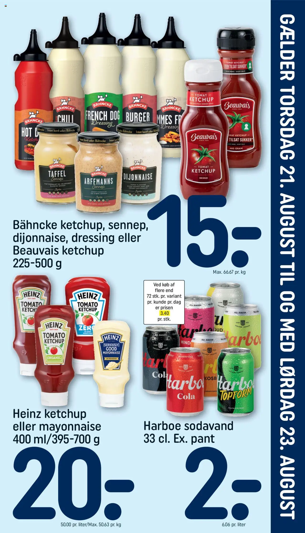 Rema 1000 Tilbudsavis gyldig fra 21.08.2025 | Side: 3 | Produkter: Ketchup, Sodavand, Dressing, Sukker