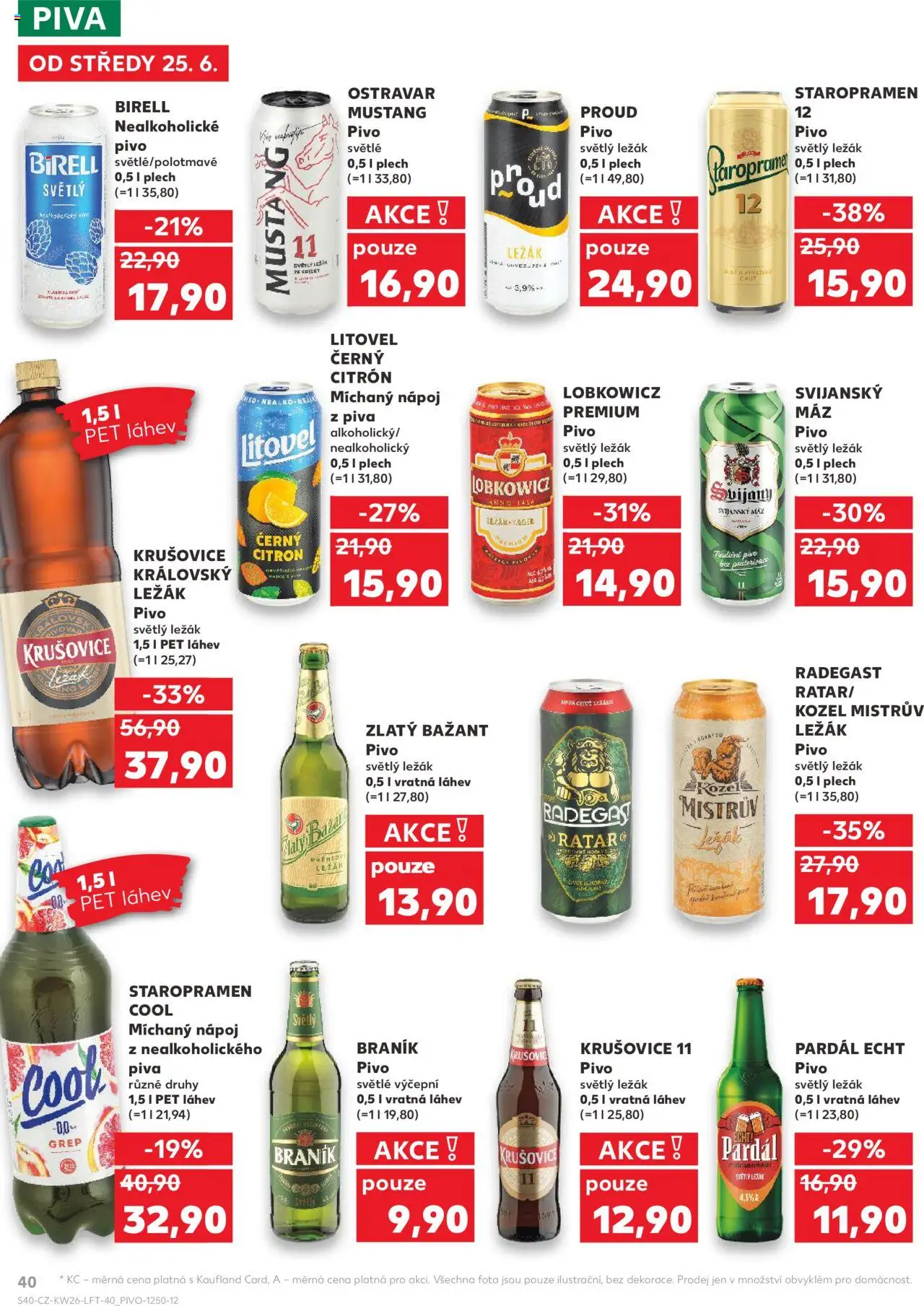 Kaufland leták od 25.06.2025 | Strana: 40 | Produkty: Staropramen Cool, Kozel, Plech, Láhev