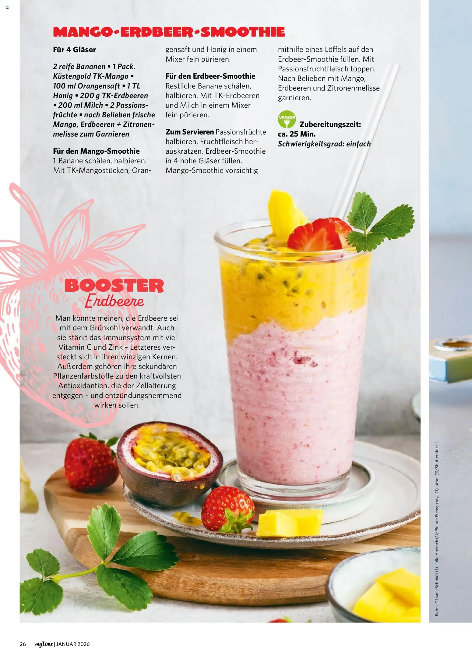 Combi  myTime Januar 2026 – gültig ab 01.01.2026 | Seite: 26 | Produkte: Mixer, Milch, Orangensaft, Erdbeeren