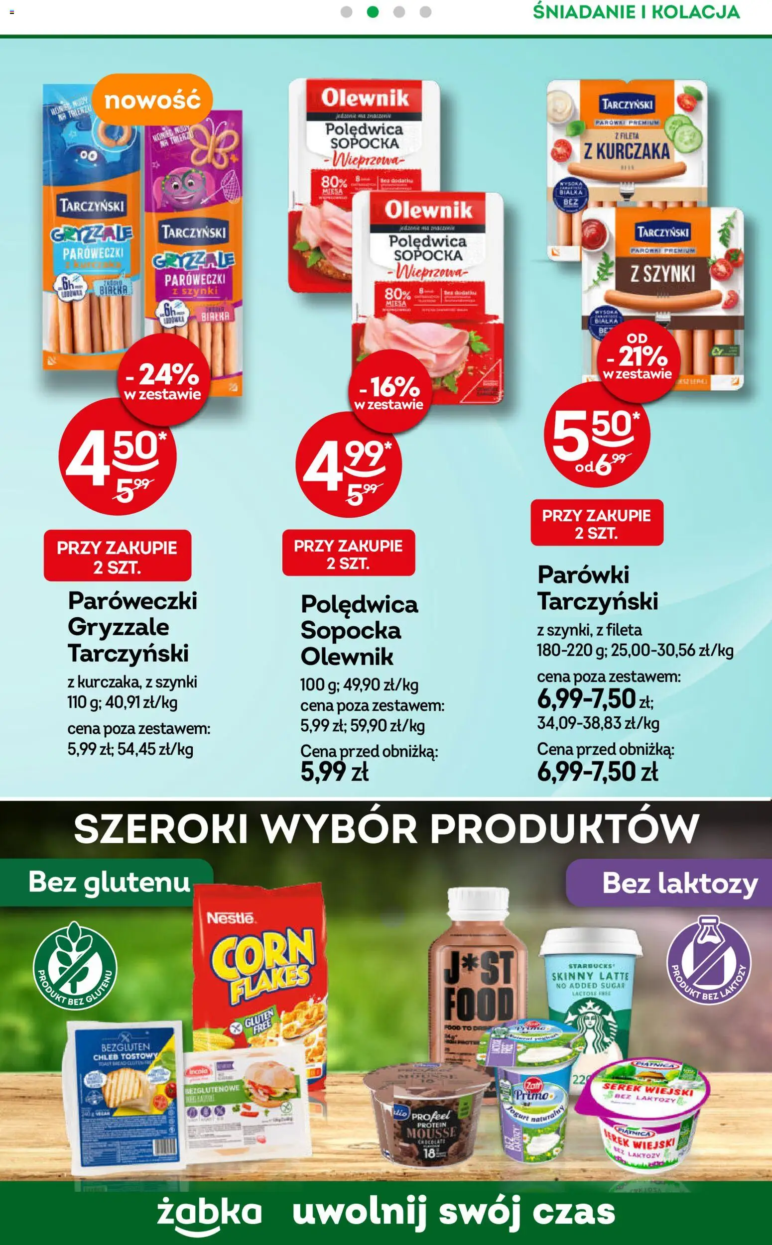 Żabka Gazetka - Codzienne produkty od 14.01.2026 | Strona: 11 | Produkty: Bez laktozy, Jogurt naturalny, Parówki, Serek wiejski