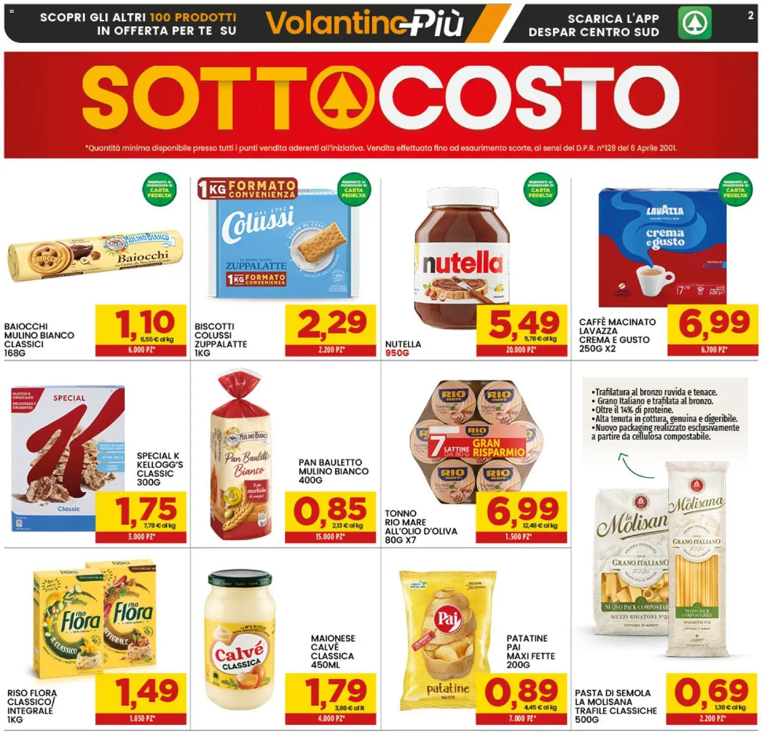 Volantino Interspar del 29.01.2026 | Pagina: 2 | Prodotti: Pasta, Nutella, Tonno, Lavazza