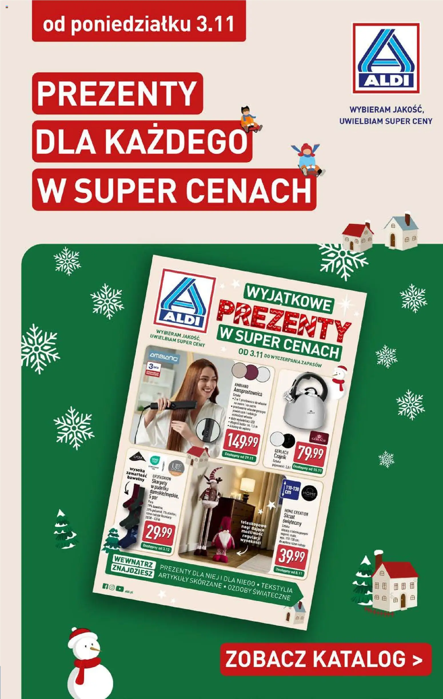 Aldi Gazetka - Hity od Środy i od Soboty od 26.11.2025 | Strona: 15 | Produkty: Skarpety, Ozdoby świąteczne, Czajnik, Tekstylia
