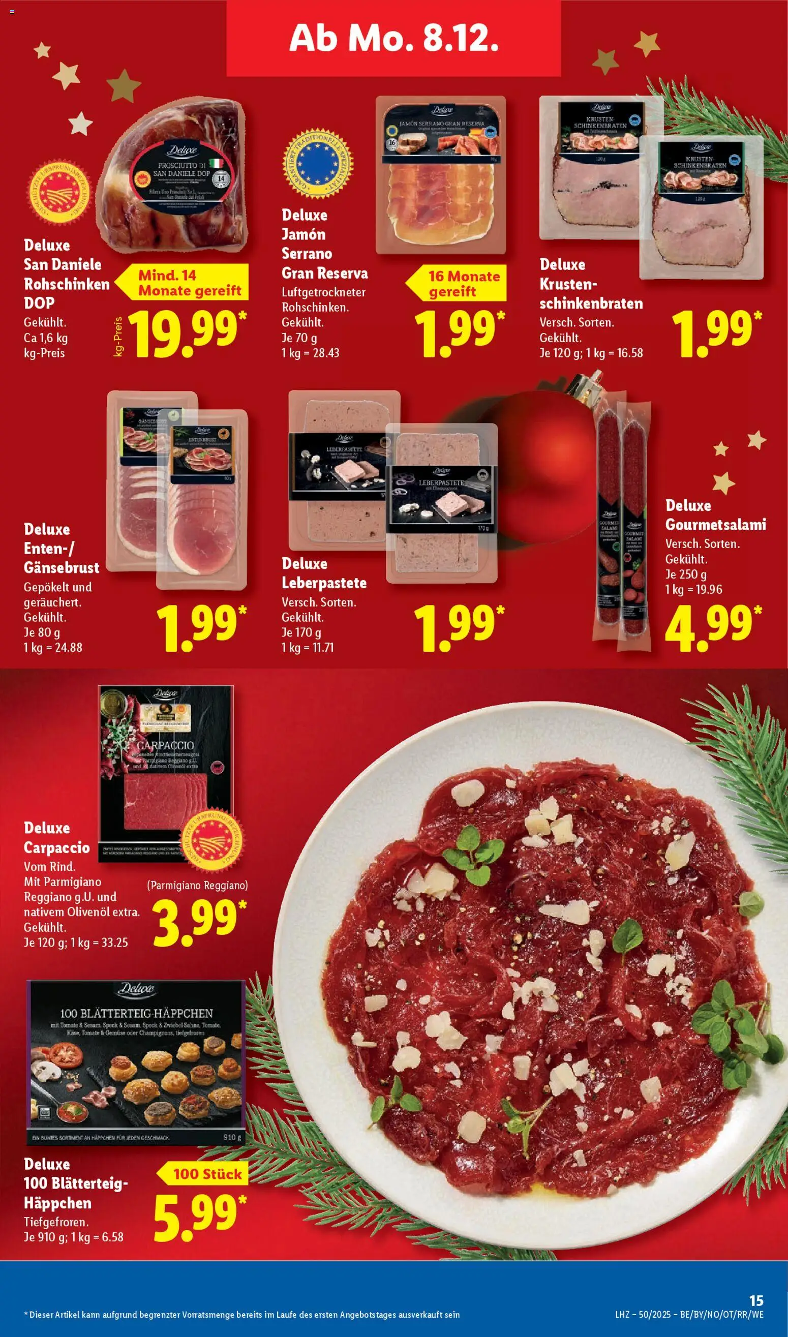 Lidl Prospekt Grimma – gültig ab 08.12.2025 | Seite: 25 | Produkte: Olivenol, Gemüse, Salami