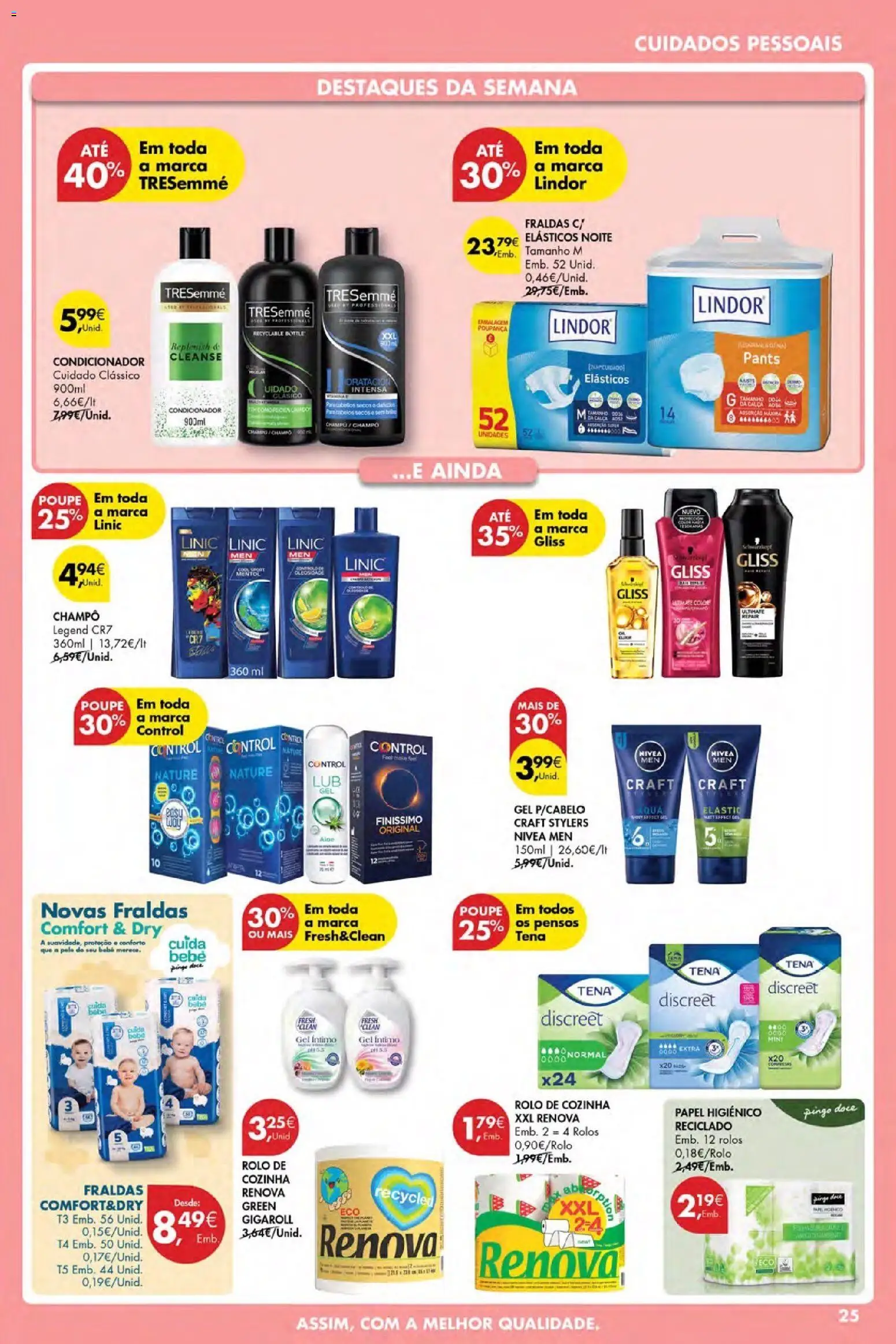 Pingo Doce Poupe Esta Semana Açores │ válido de 23.04.2026 | Página: 25 | Produtos: Preservativos, Condicionador, Calça, Gel para cabelo