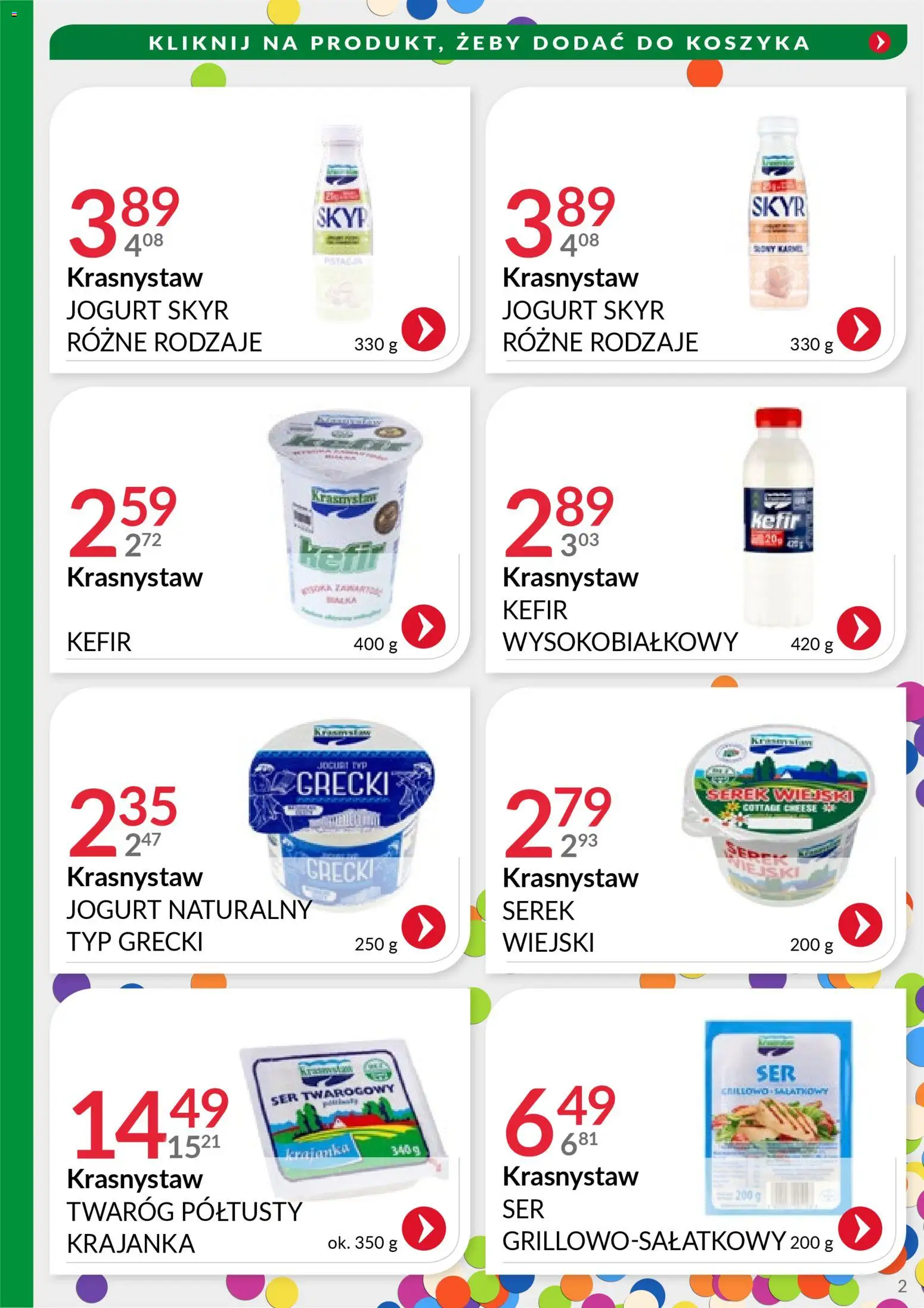 Eurocash Gazetka - Handlowa MR Południowy-Wschód od 22.12.2025 | Strona: 2 | Produkty: Serek, Jogurt naturalny, Ser, Skyr
