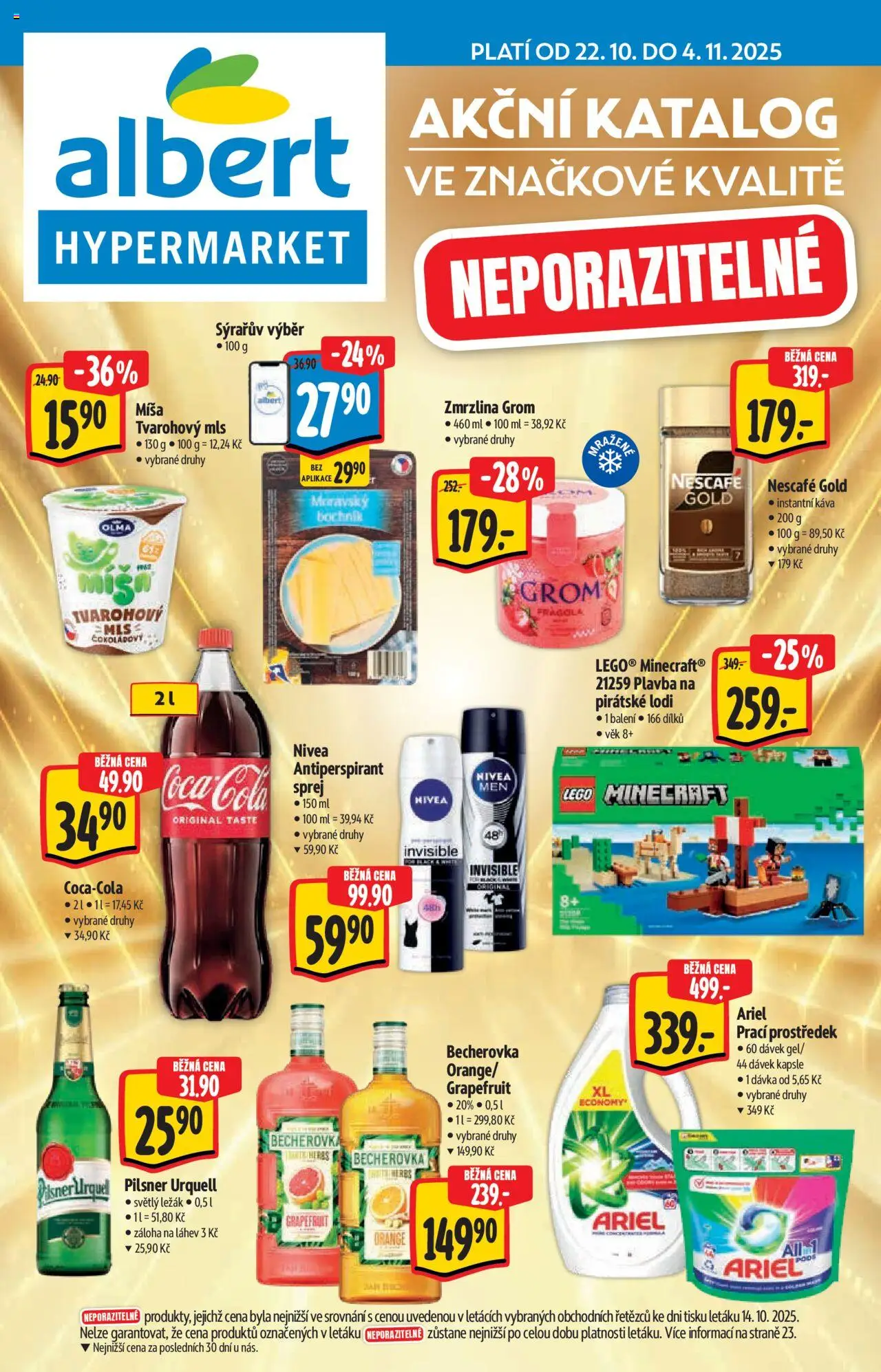 Albert katalog - Hypermarket od 22.10.2025 | Strana: 1 | Produkty: Nescafé Gold, Káva, Instantní káva, Láhev