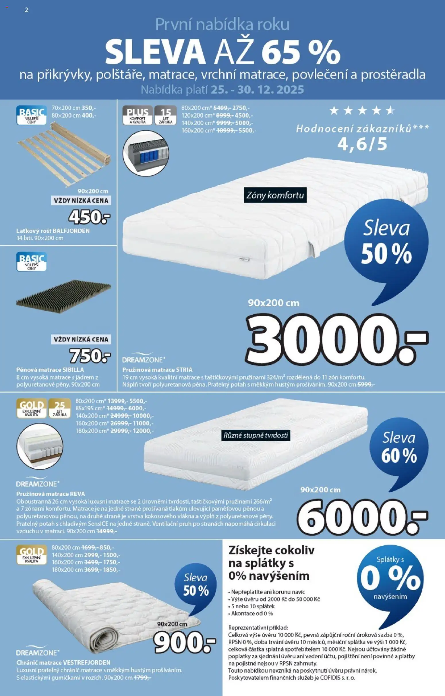 JYSK leták od 25.12.2025 | Strana: 2 | Produkty: Prostěradla, Povlečení, Matrace, Rošt