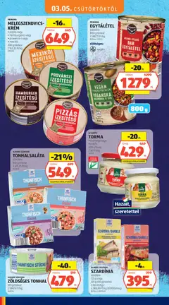 ALMARE SEAFOOD SZARDÍNIA, többféle, 125 g vagy 125 g (90 g)/doboz - amely érvényes a következő dátumtól: 05.03.2026 | Oldal: 16