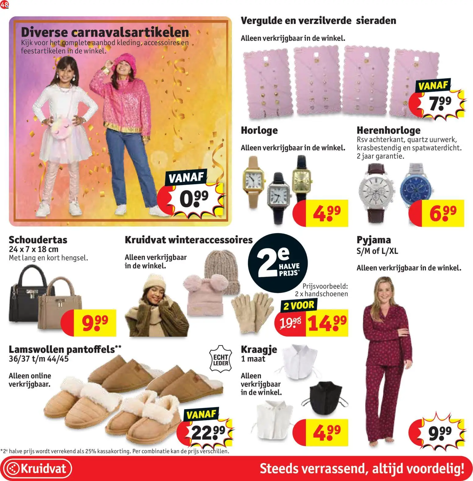 {H1} | Pagina: 48 | Producten: Horloge, Feestartikelen, Kan, Pyjama