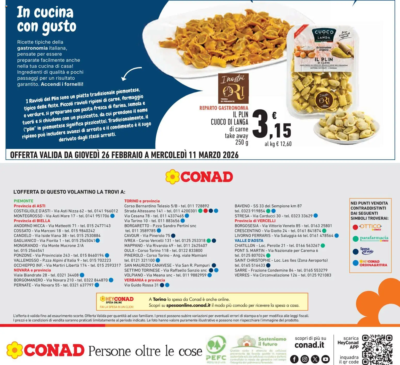 Volantino Conad del 26.02.2026 | Pagina: 24 | Prodotti: Ravioli, Piatto, Fornelli, Sugo
