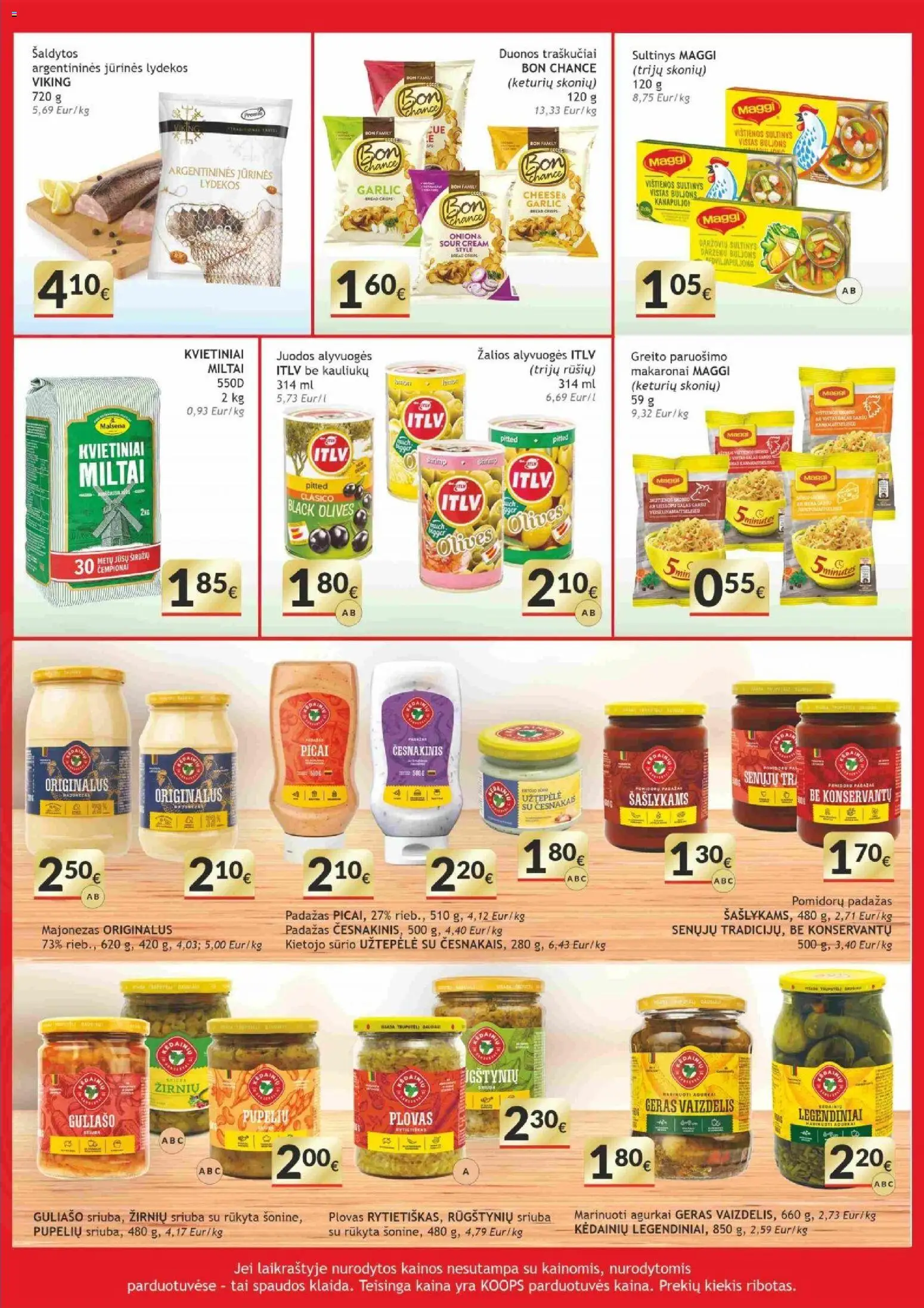Koops akcijos nuo 31.10.2025 | Puslapis: 13 | Prekių: Agurkai, Miltai, Padažas, Makaronai