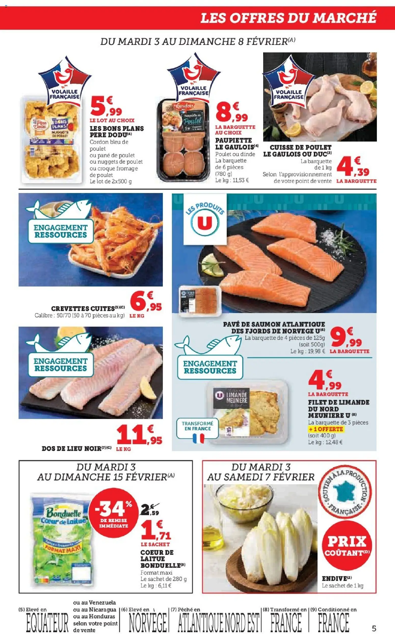 {H1} | Page: 5 | Produits: Laitue, Volaille, Crevettes, Cuisse de poulet