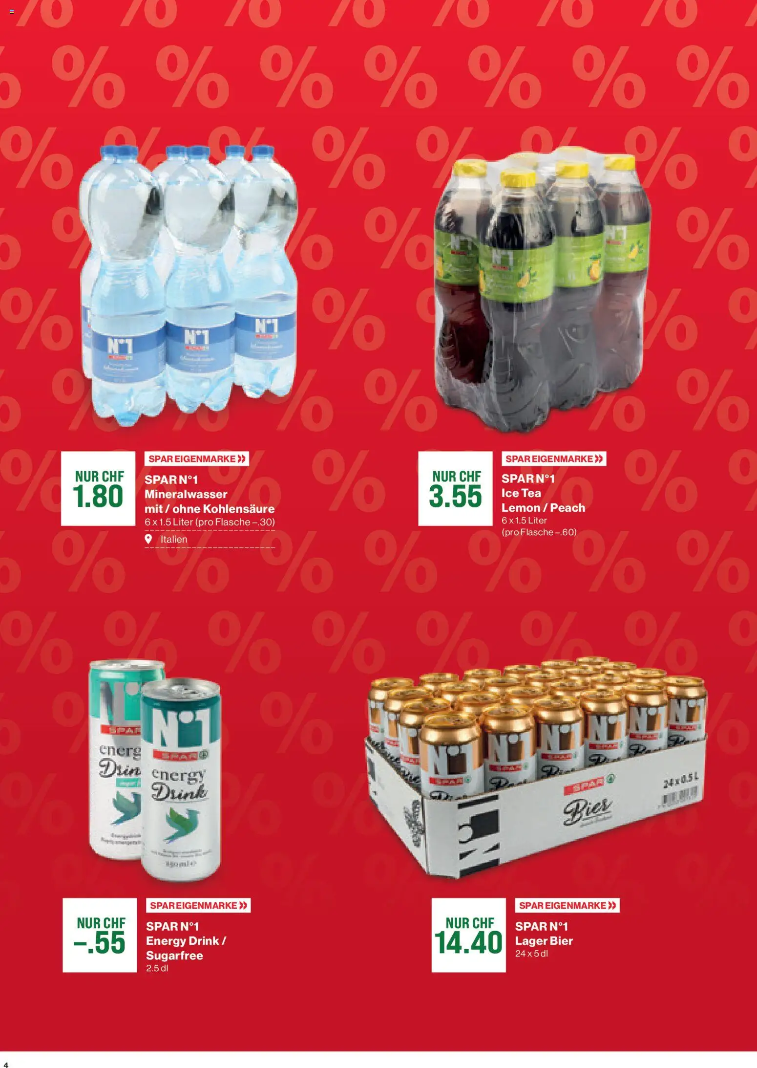 SPAR Aktionen – gültig ab 13.11.2025 | Seite: 4 | Produkte: Mineralwasser, Bier