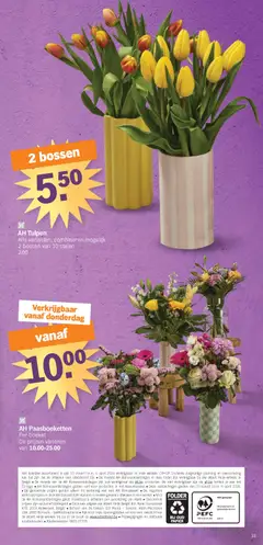 AH Tulpen, Alle varianten, combineren mogelijk, 2 bossen van 10 stelen - Voorbeeld van een folder van Albert Heijn, geldig van 30.03.2026 | Pagina: 33
