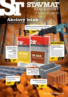 STAVMAT STAVEBNINY leták platný od 17.09.2025