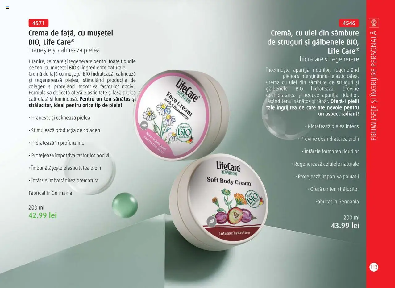 Noul catalog Life Care – valabil de la 01.10.2025 | Pagină: 115 | Produse: Struguri, Body, Cremă, Ulei