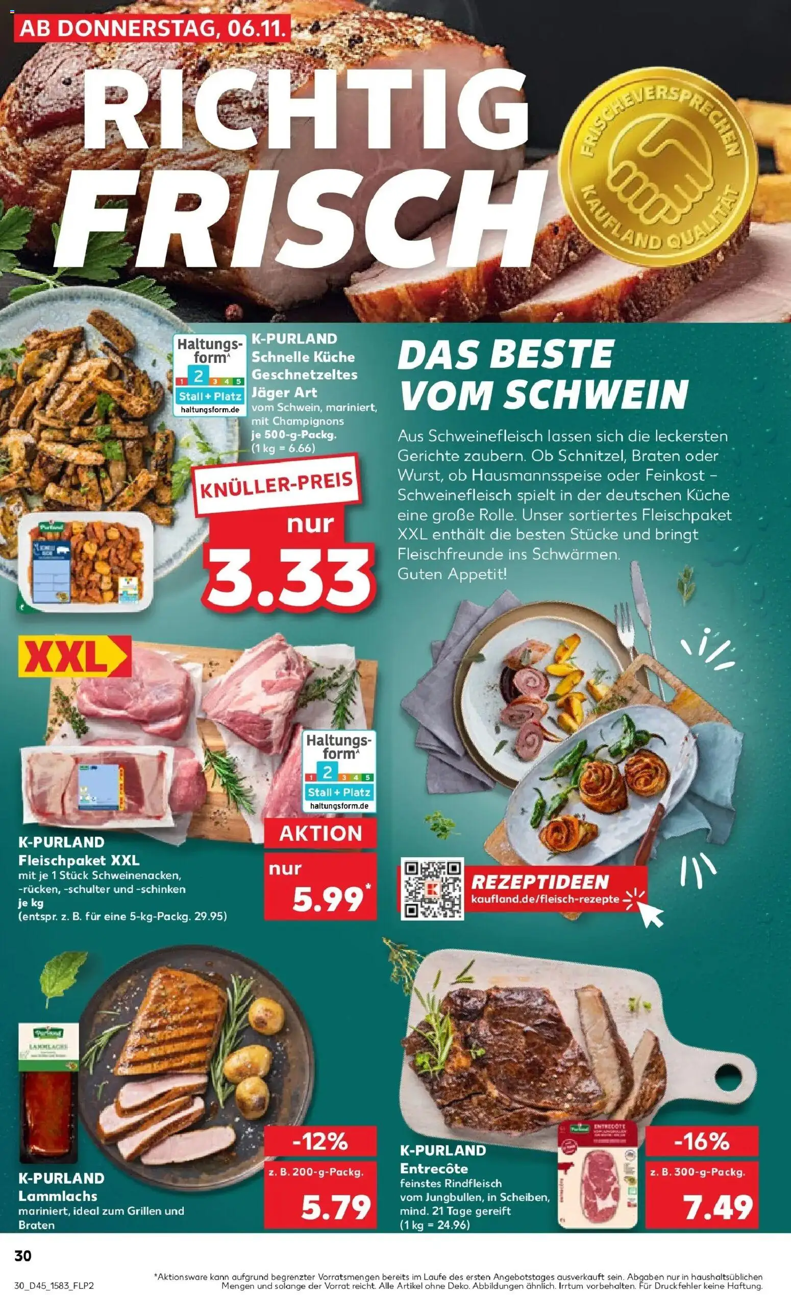 Kaufland prospekt Osterode Am Harz	 – gültig ab 10.11.2025 | Seite: 30 | Produkte: Schweinenacken, Entrecote, Schinken, Rindfleisch