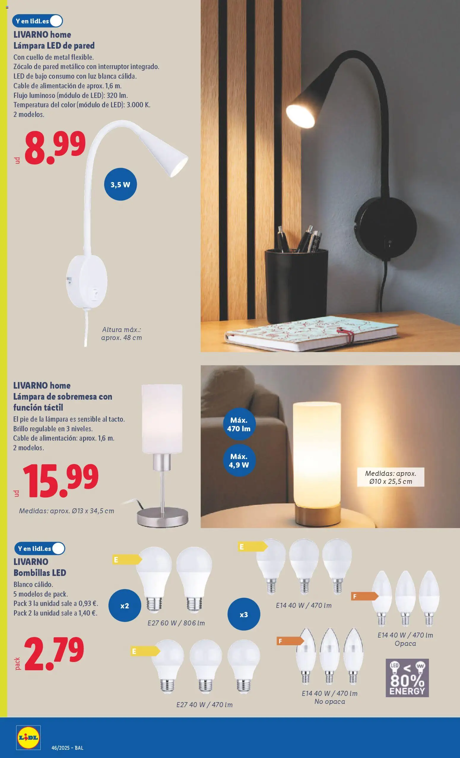 Lidl folleto de bazar │ válido desde el 10.11.2025 | Página: 28 | Productos: Cable, Lámpara