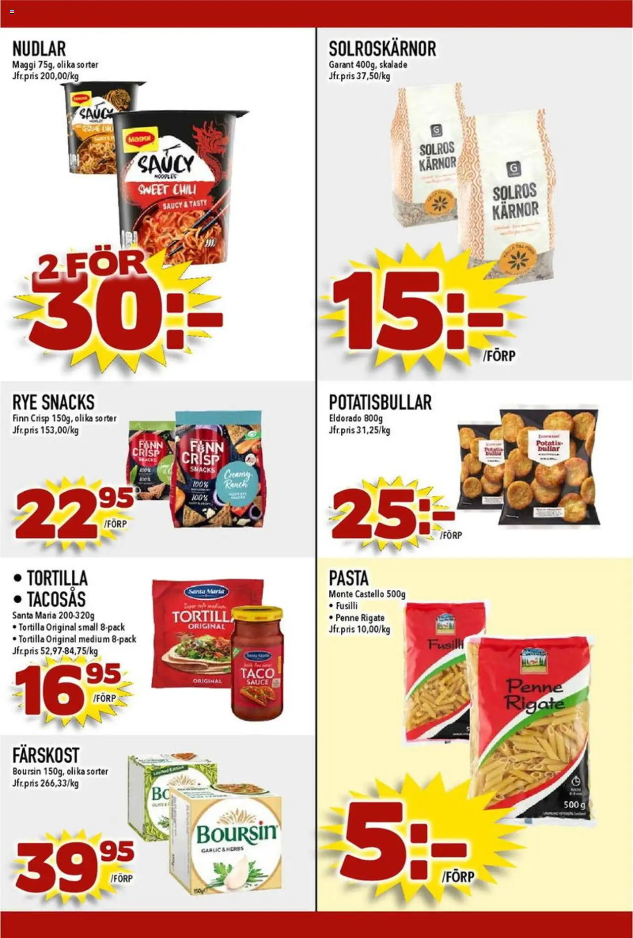 Matdax reklamblad aktuell från 18.08.2025 | Sida: 16 | Produkter: Tortilla, Tacosås, Potatis, Pasta