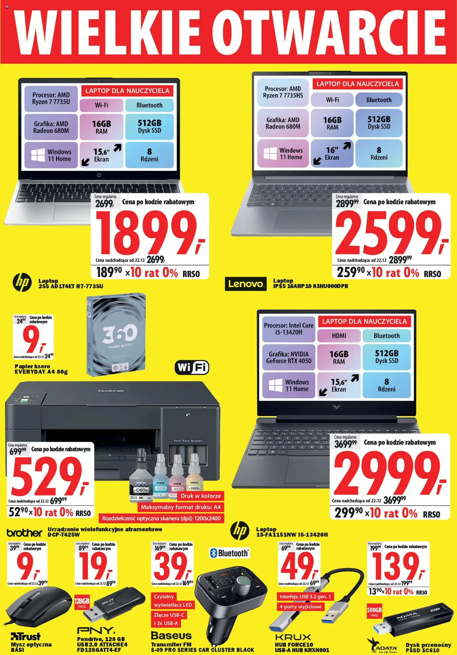 Mediaexpert Gazetka - Wielkie otwarcie Chełmża od 10.12.2025 | Strona: 5 | Produkty: Laptop, Złącze, Dysk, USB