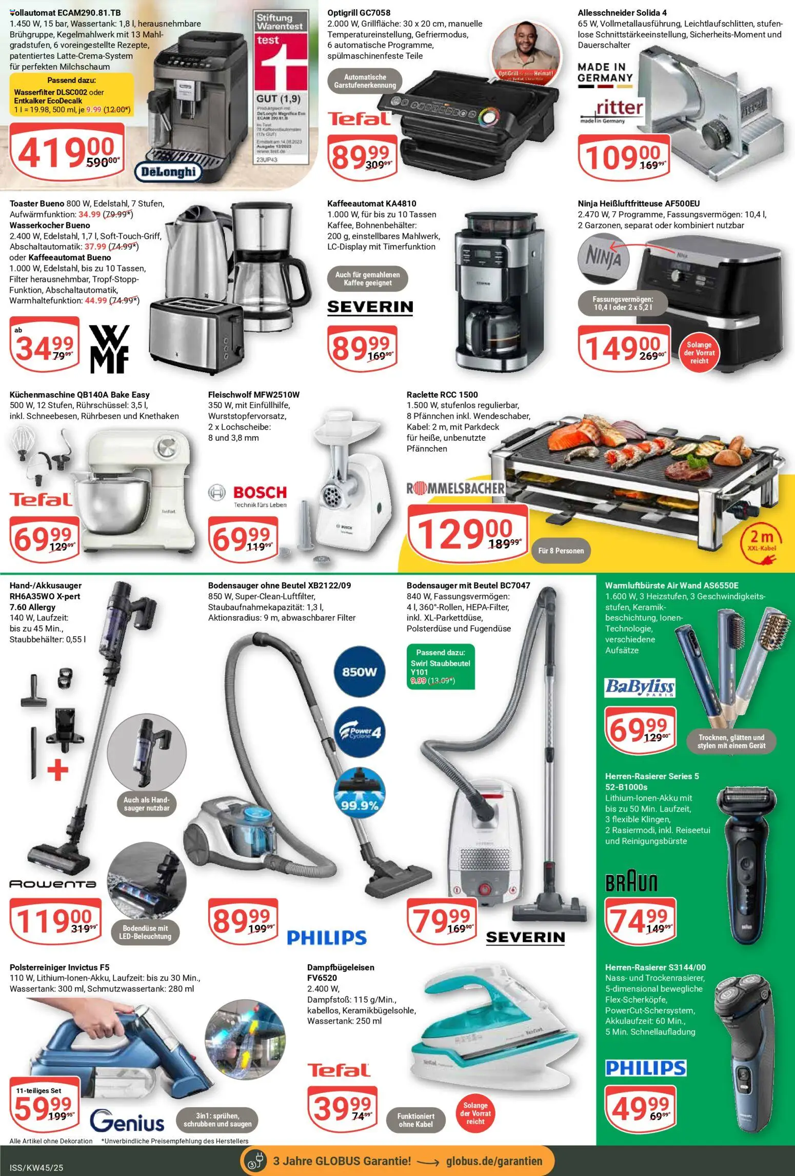 Globus Prospekt 	 – gültig ab 03.11.2025 | Seite: 23 | Produkte: Wasserkocher, Rührbesen, Raclette, Heißluftfritteuse