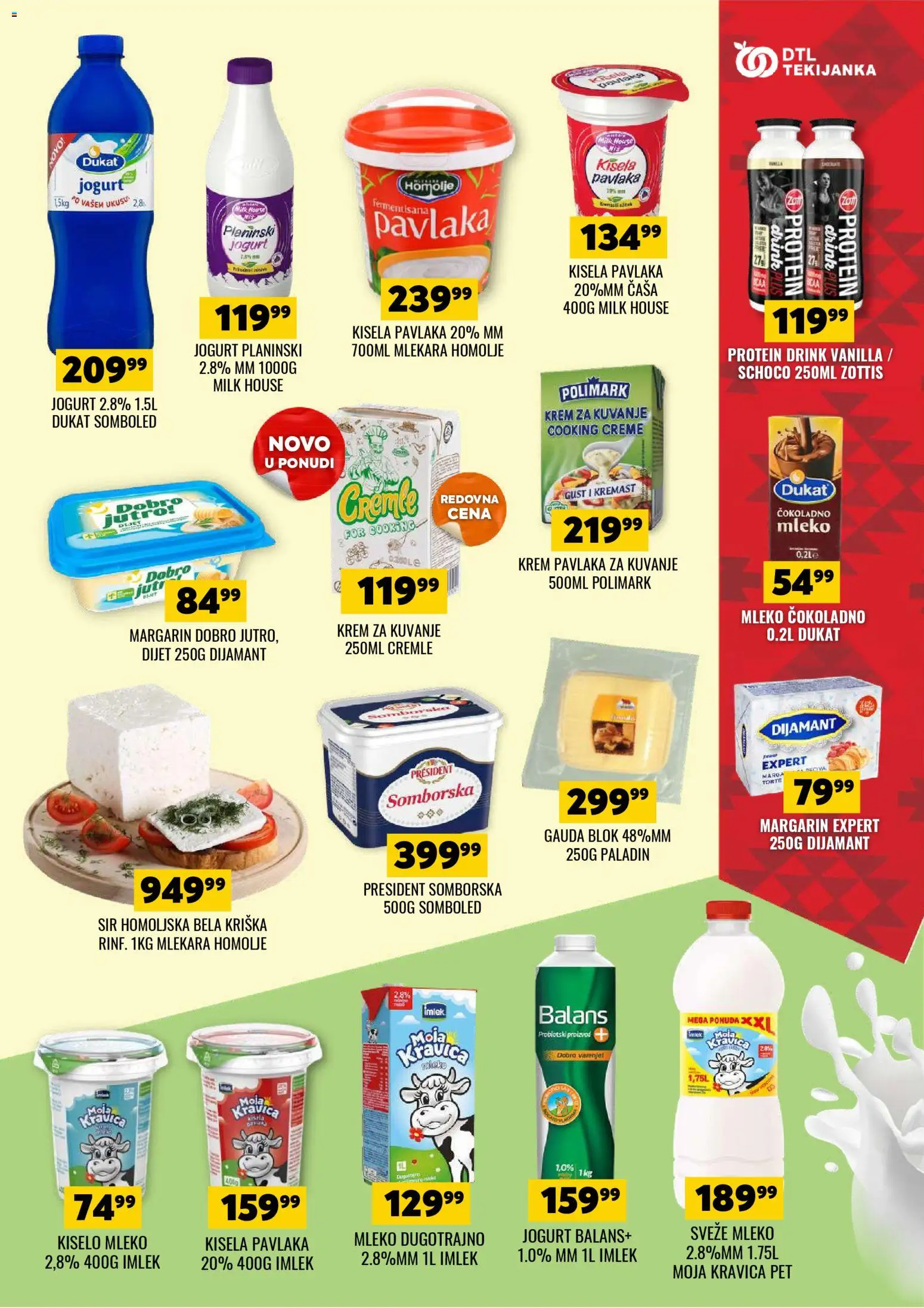 Tekijanka katalog - važi od 11.03.2026 | Strana: 5 | Proizvode: Protein, Kiselo mleko, Sir, Jogurt