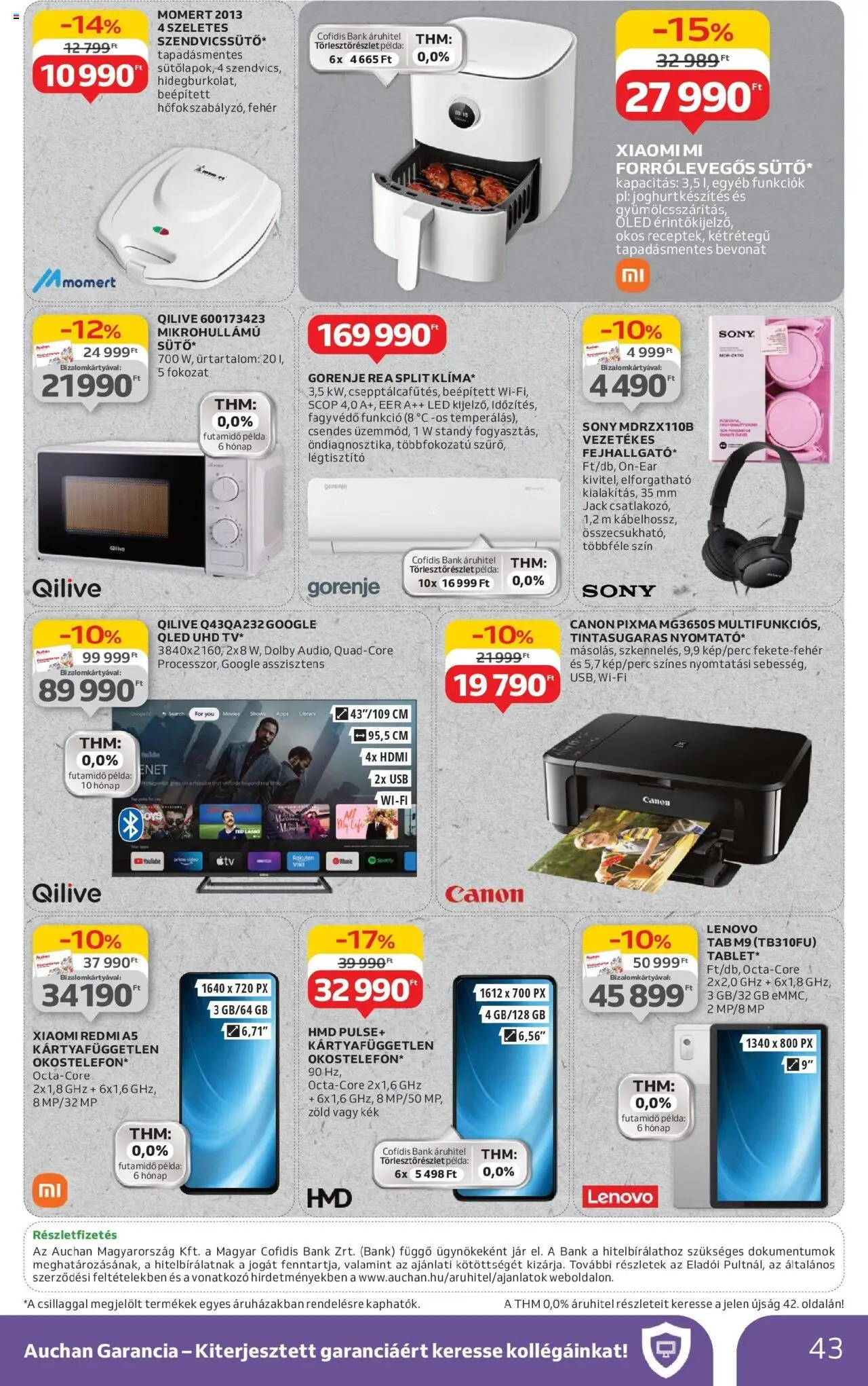 Auchan akciós ujság - amely érvényes a következő dátumtól: 12.06.2025 | Oldal: 43 | Termékek: Tablet, USB, Légtisztító, Xiaomi