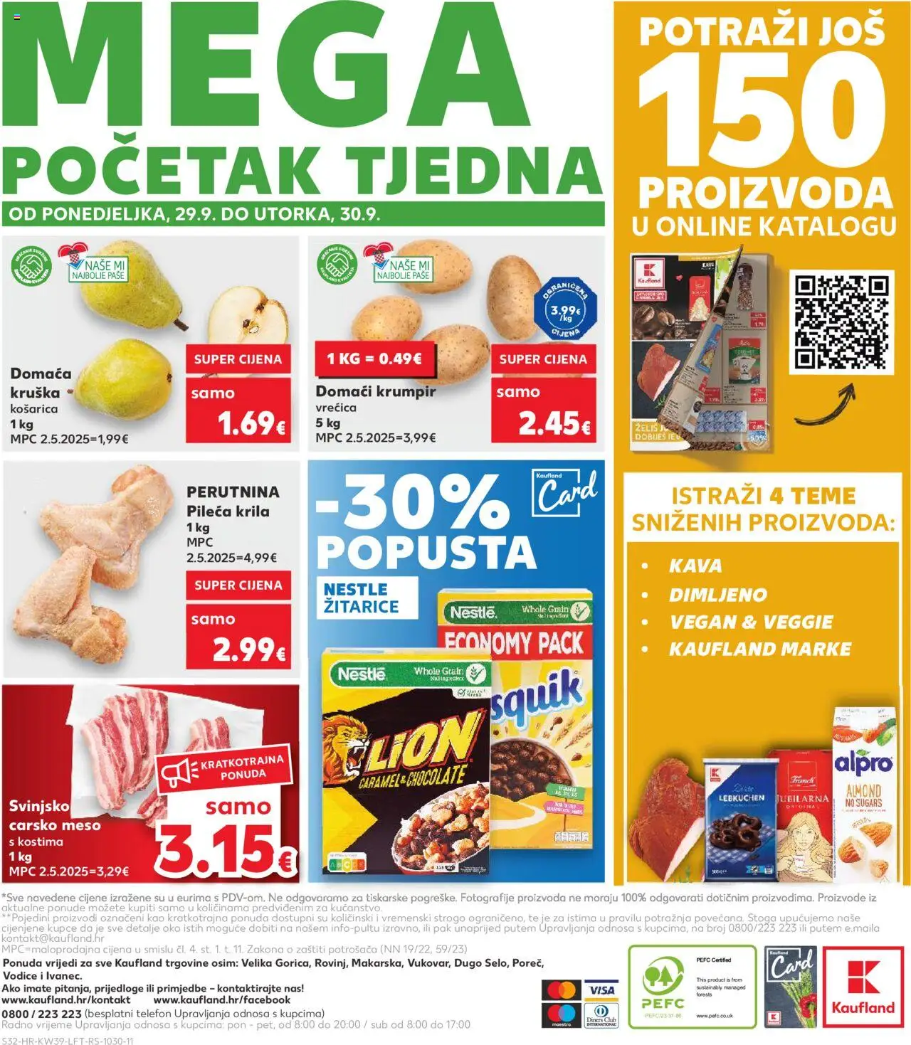 Kaufland HR akciós ujság - amely érvényes a következő dátumtól: 24.09.2025 | Oldal: 32 | Termékek: Telefon, Alpro, Vegán